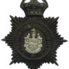 Eastbourne Borough Police Black Helmet Plate - King's Crown