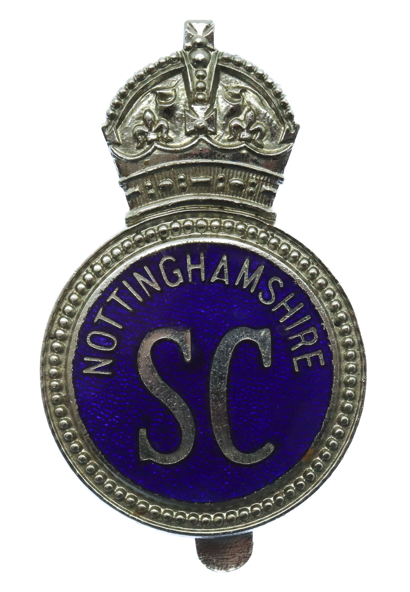 Nottinghamshire Special Constabulary Enamelled Cap Badge - King's Crown