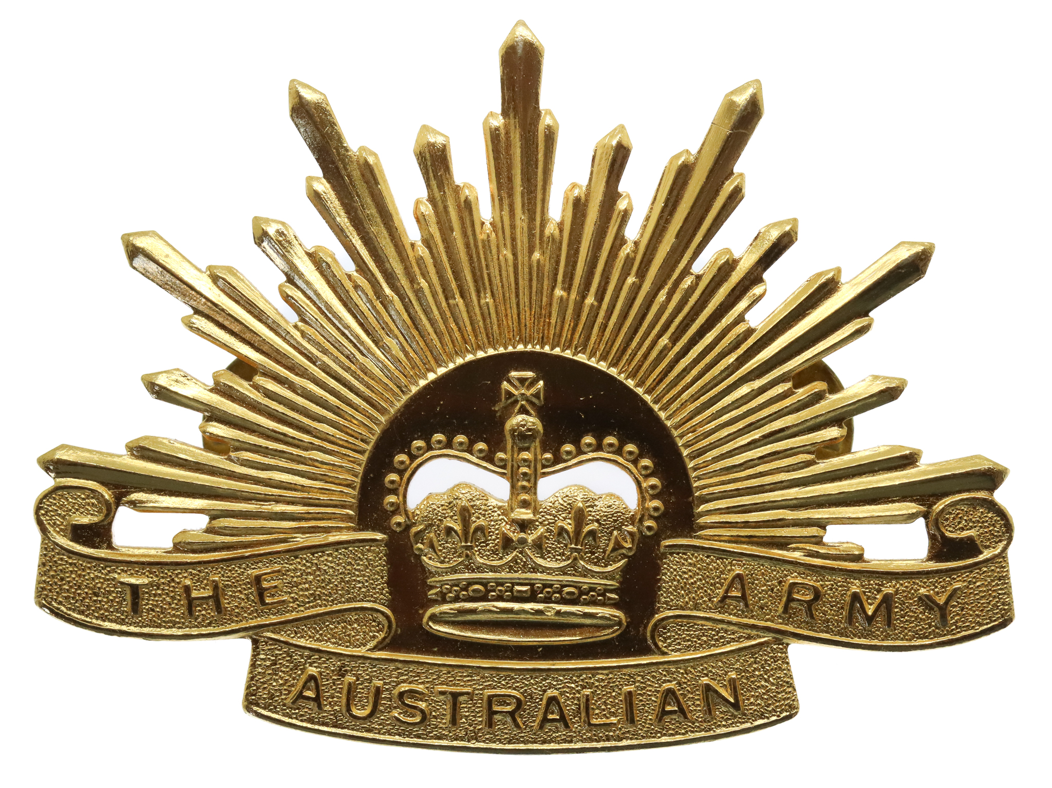 Australian Army Rising Sun Hat Badge - Queen's Crown