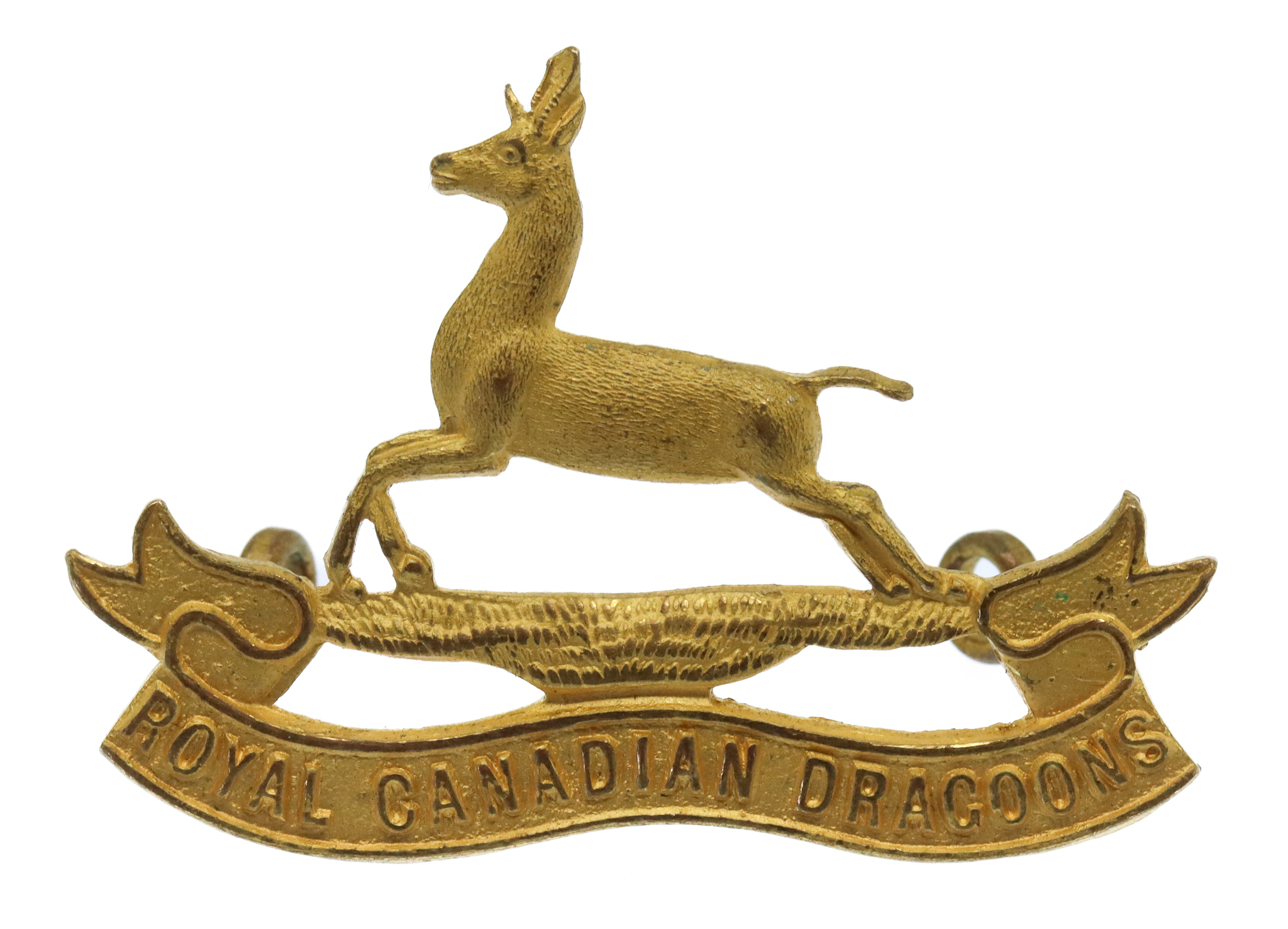 Royal Canadian Dragoons Gilt Cap Badge