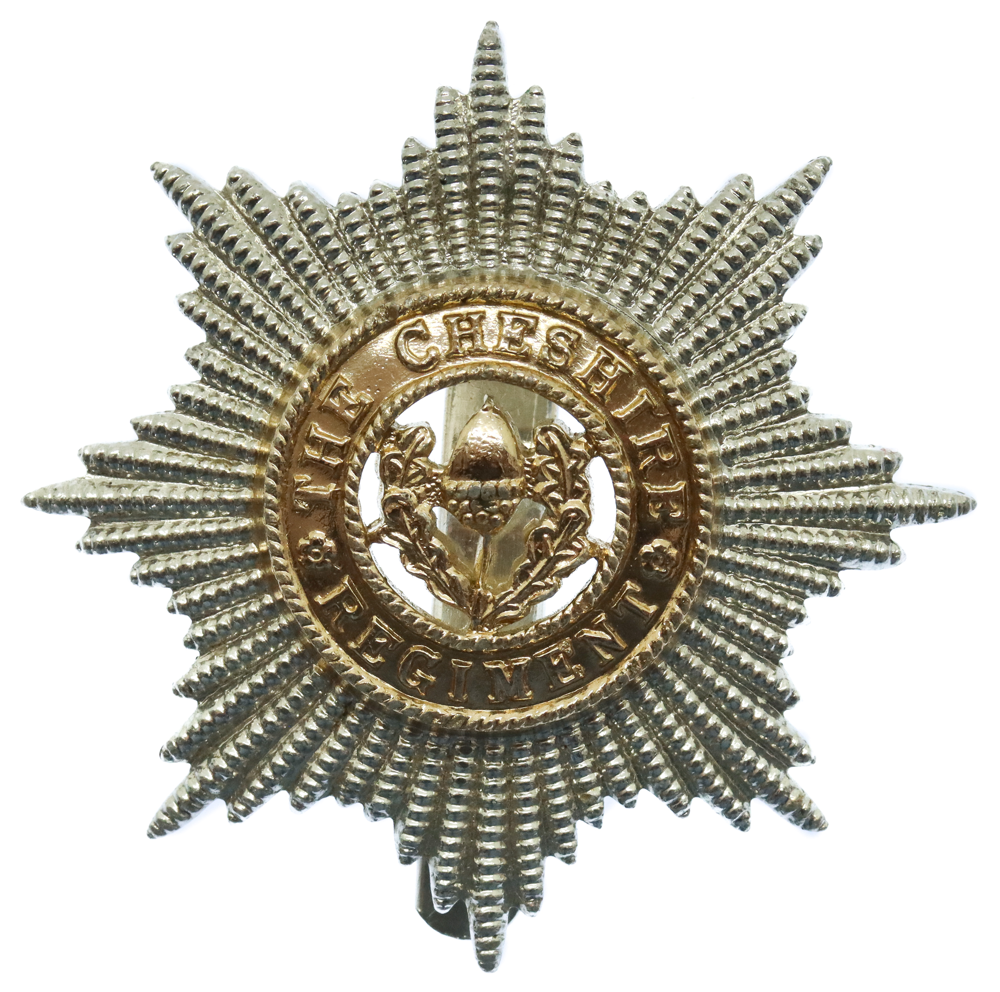 Cheshire Regiment Anodised (Staybrite) Cap Badge 