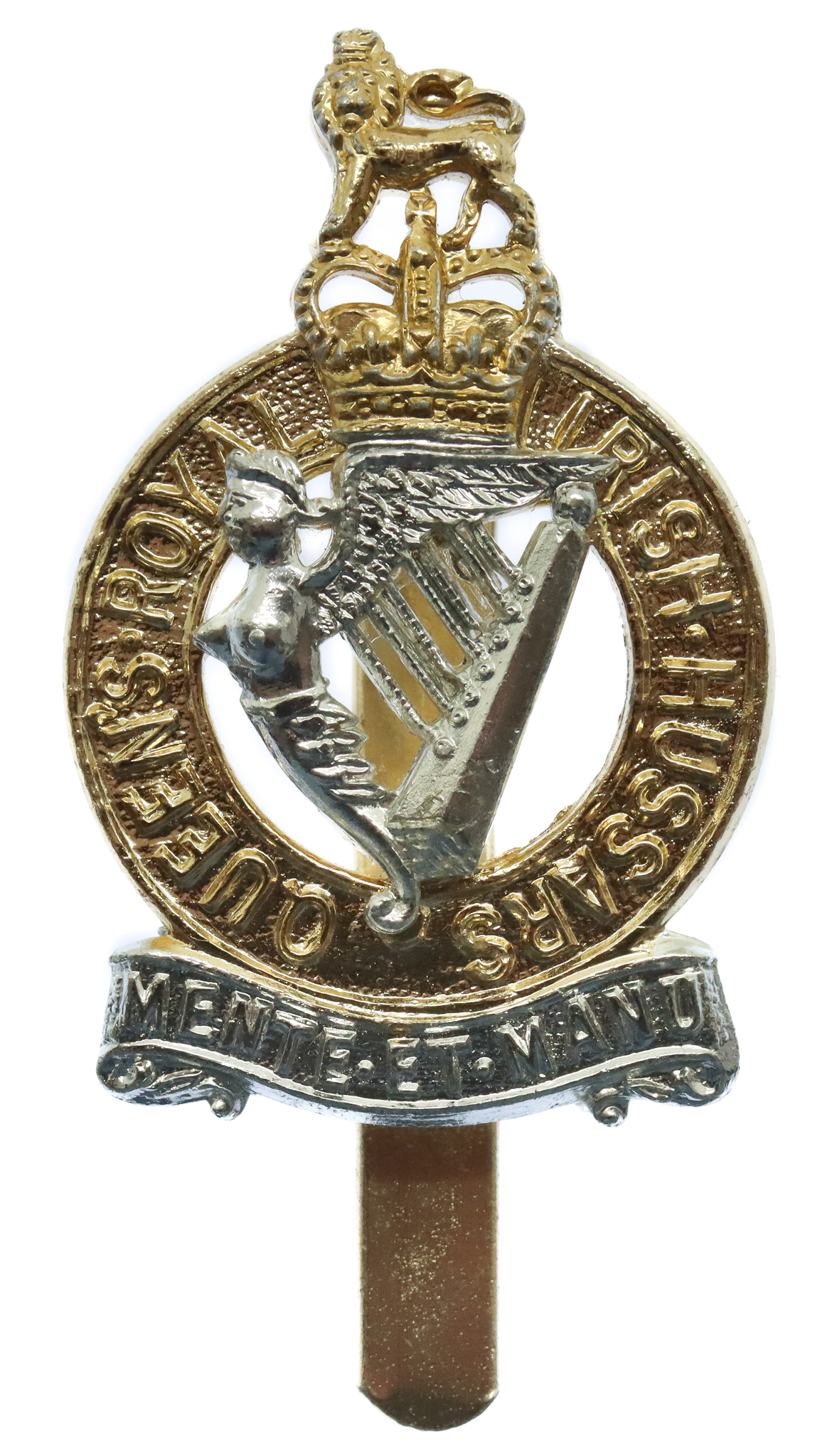 Queen's Royal Irish Hussars Anodised (Staybrite) Cap Badge