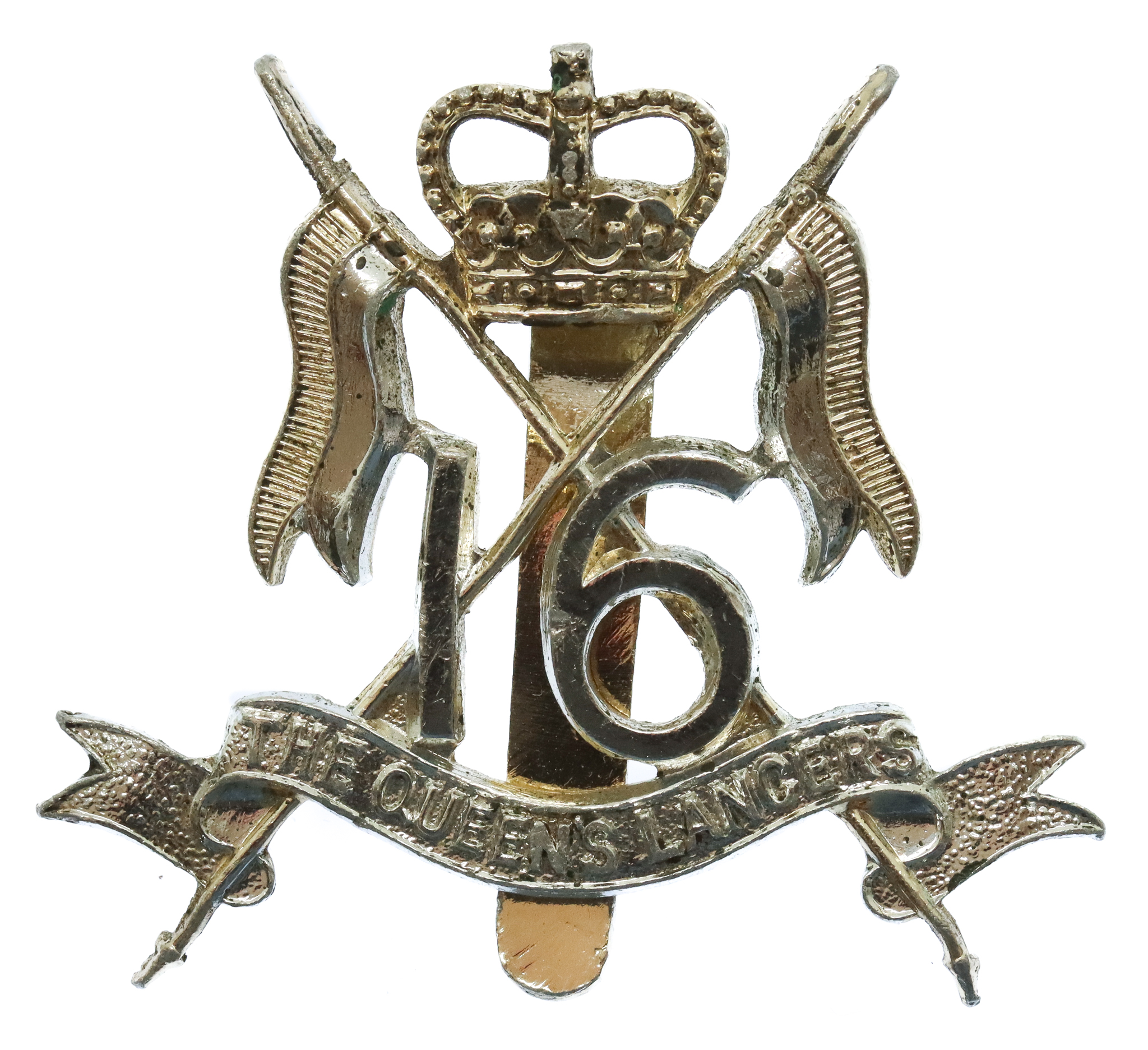 16th/5th Queen's Lancers Anodised (Staybrite) Cap Badge