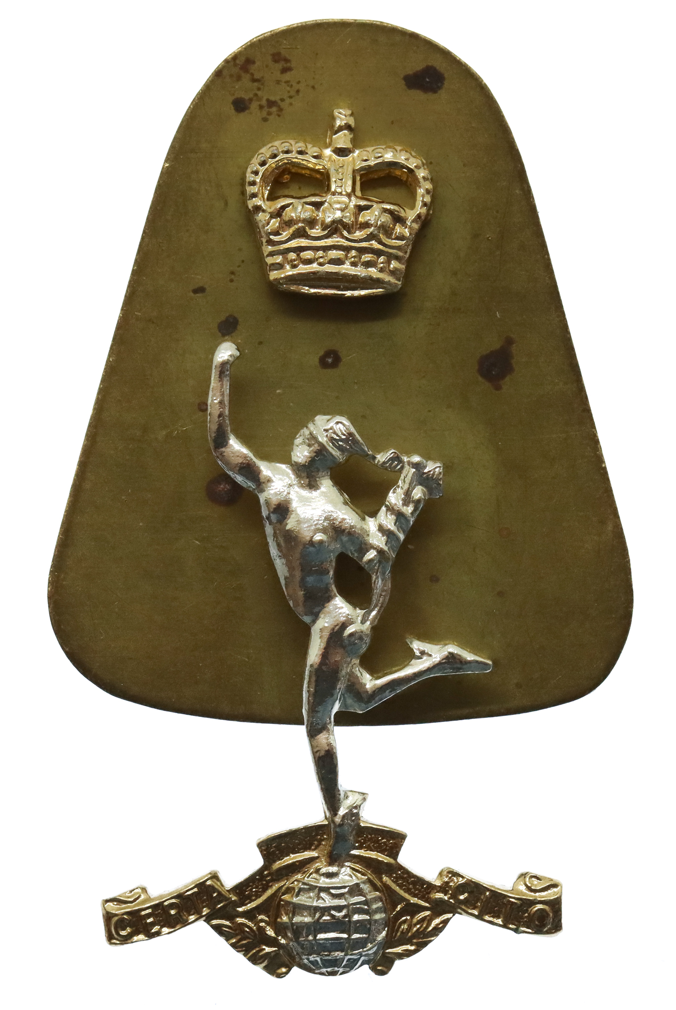 Royal Corps of Signals Anodised (Staybrite) Cap Badge - Queen's Crown