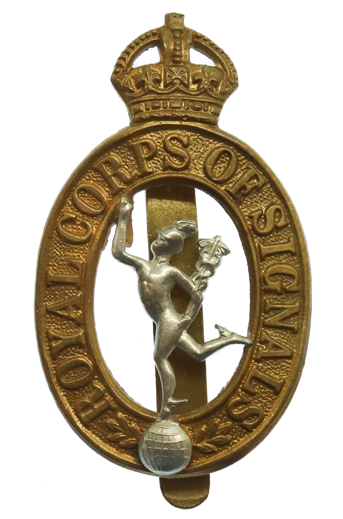 Royal Corps of Signals Cap Badge - King's Crown (1st Pattern)