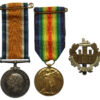 WW1 British War & Victory Medal Pair with Cap Badge - Pte. F.G. Legg, 8th (Cyclist) Bn. Essex Regiment