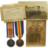 WW1 British War & Victory Medal Pair with Box of Issue and Photos - Spr. A.J. Tunstall, Royal Engineers