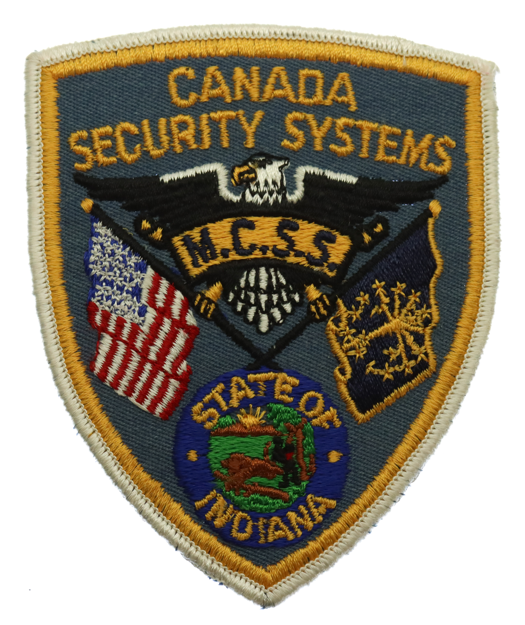 United States Canada Security Systems State of Indiana Cloth Patch Badge
