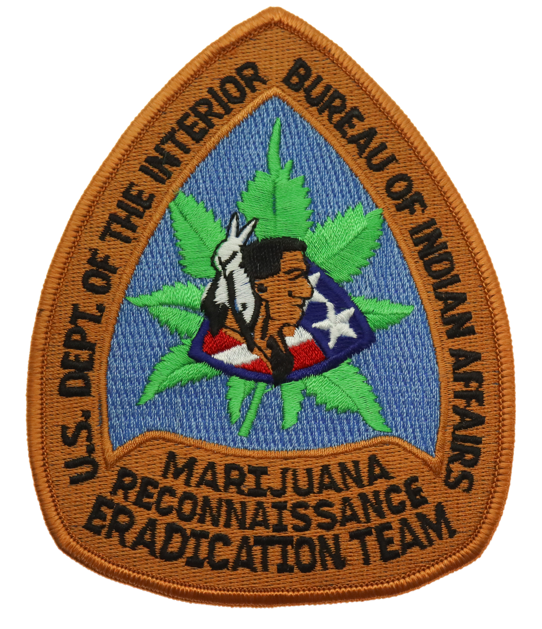 United States U.S. Dept. of the Interior Bureau of Indian Affairs Marijuana Reconnaissance Eradication Team Cloth Patch Badge