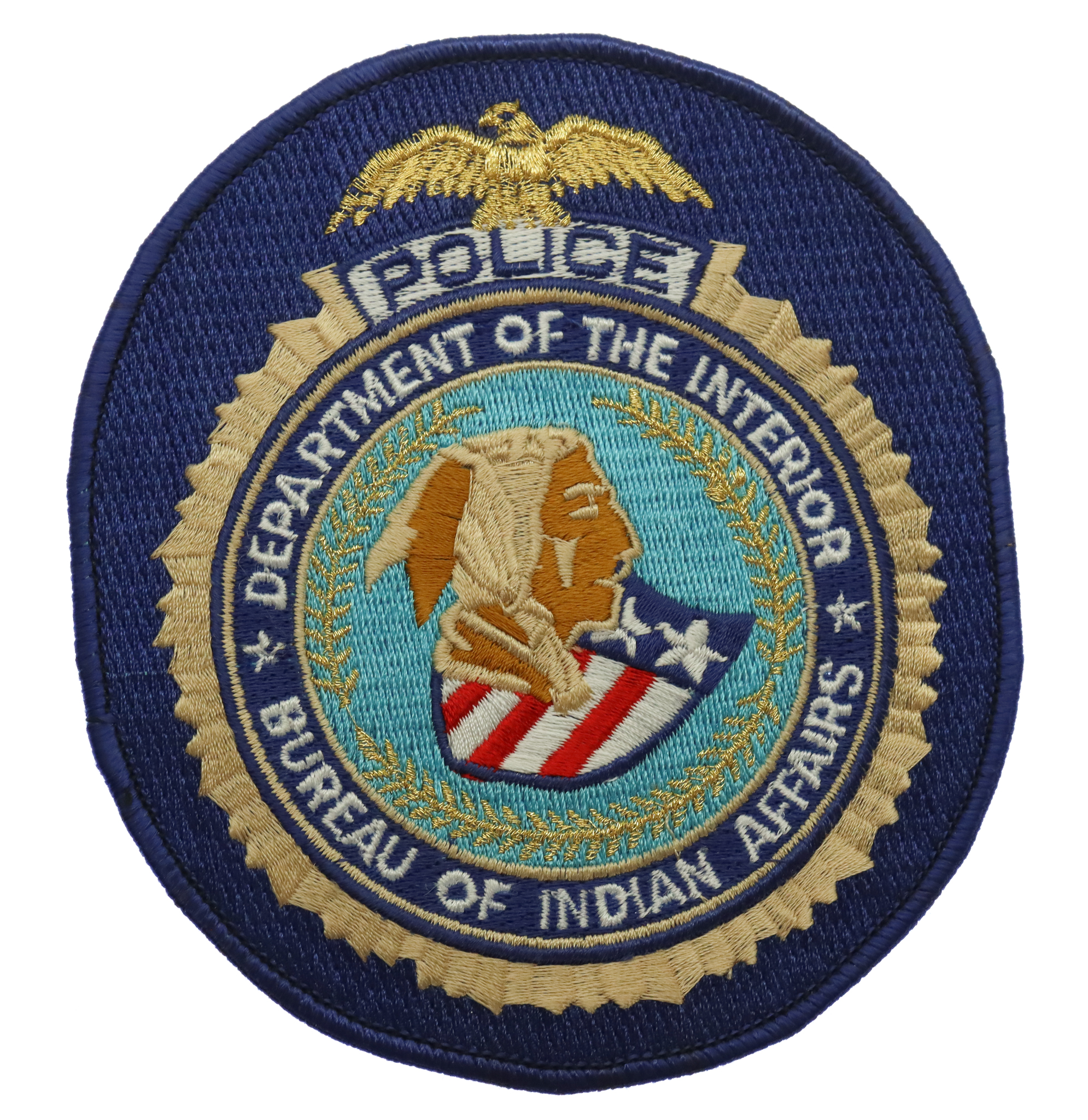 United States Police Department of the Interior Bureau of Indian Affairs Cloth Patch Badge