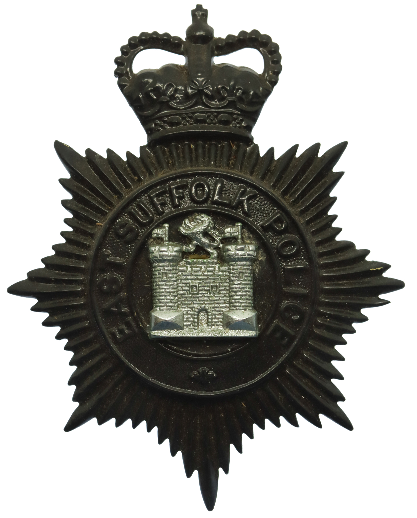 East Suffolk Police Night Helmet Plate - Queen's Crown
