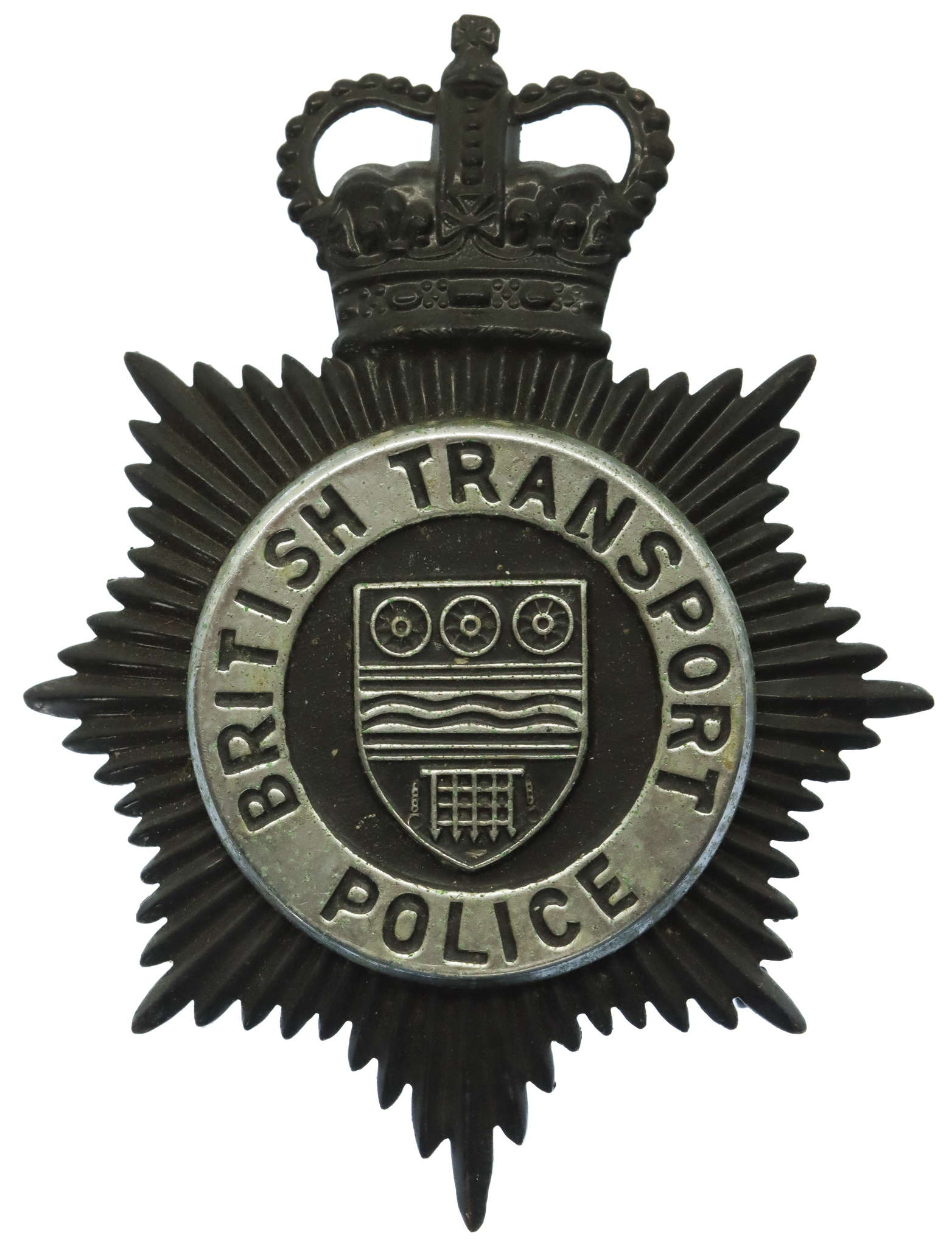 British Transport Police (B.T.P.) Night Helmet Plate - Queen's Crown