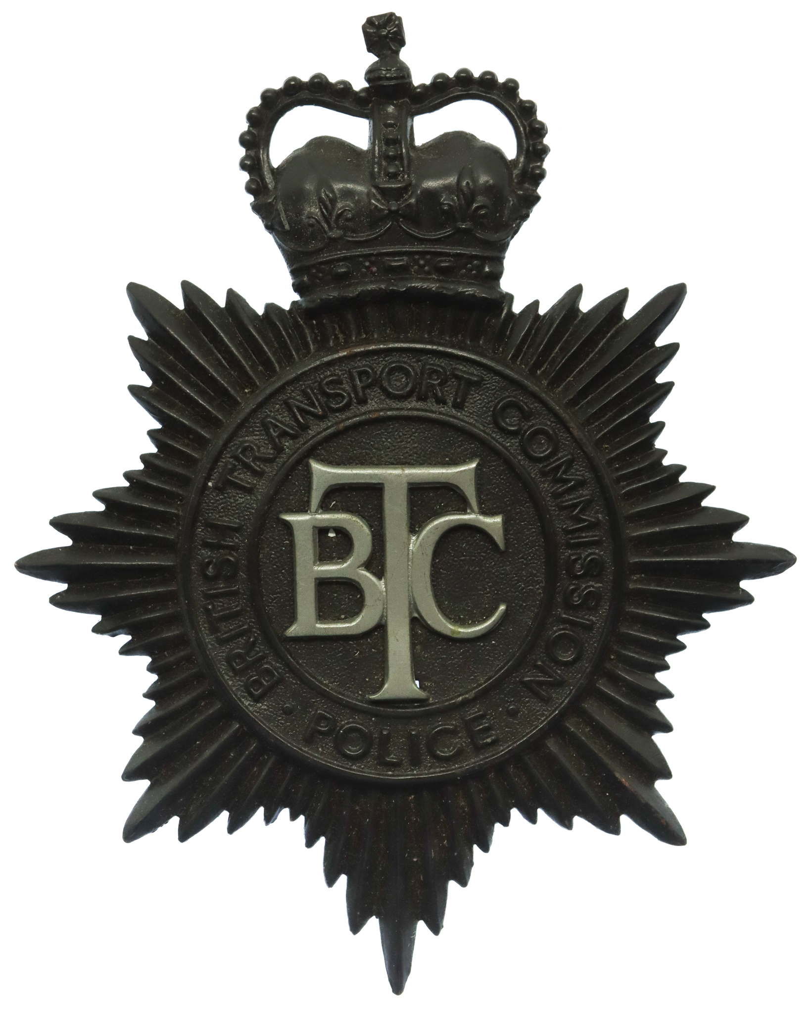 British Transport Commission (B.T.C.) Police Helmet Plate - Queen's Crown