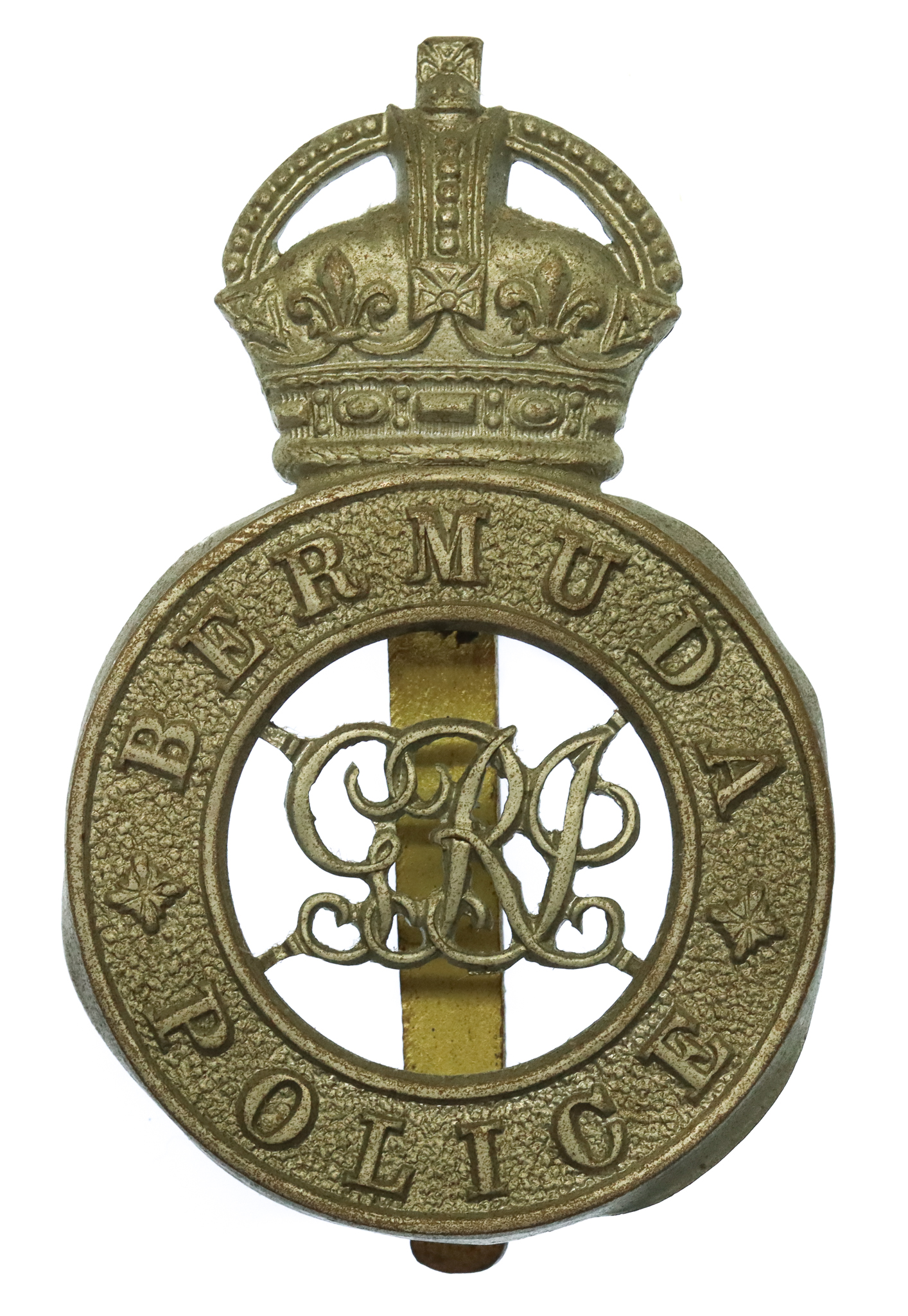 Bermuda Police White Metal Cap Badge (c.1911-1936)