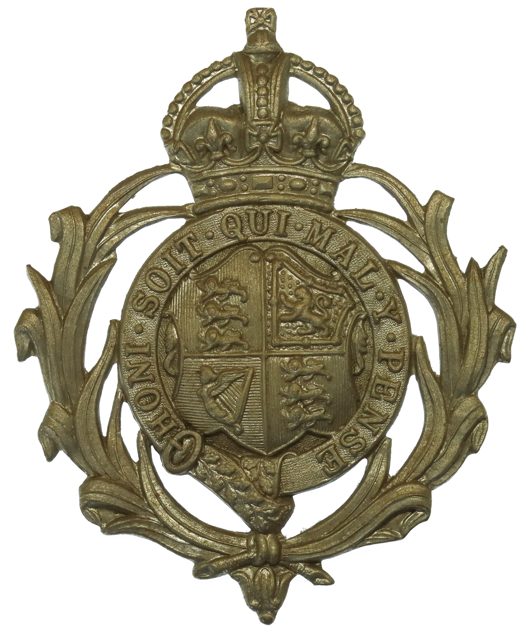British Colonial Police Helmet Plate - King's Crown