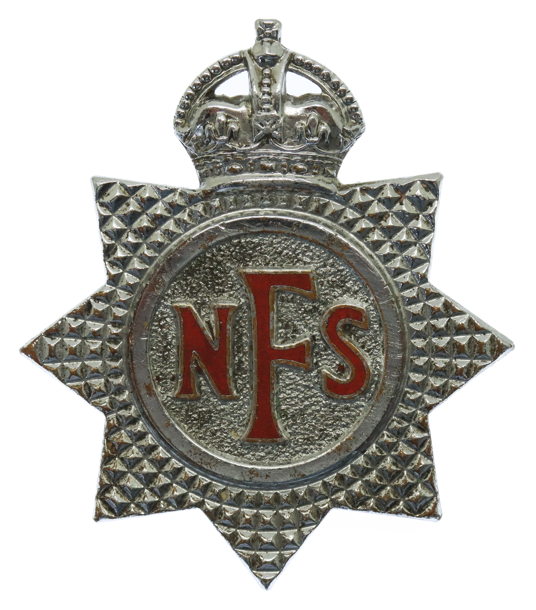 National Fire Service (N.F.S.) Cap Badge - King's Crown