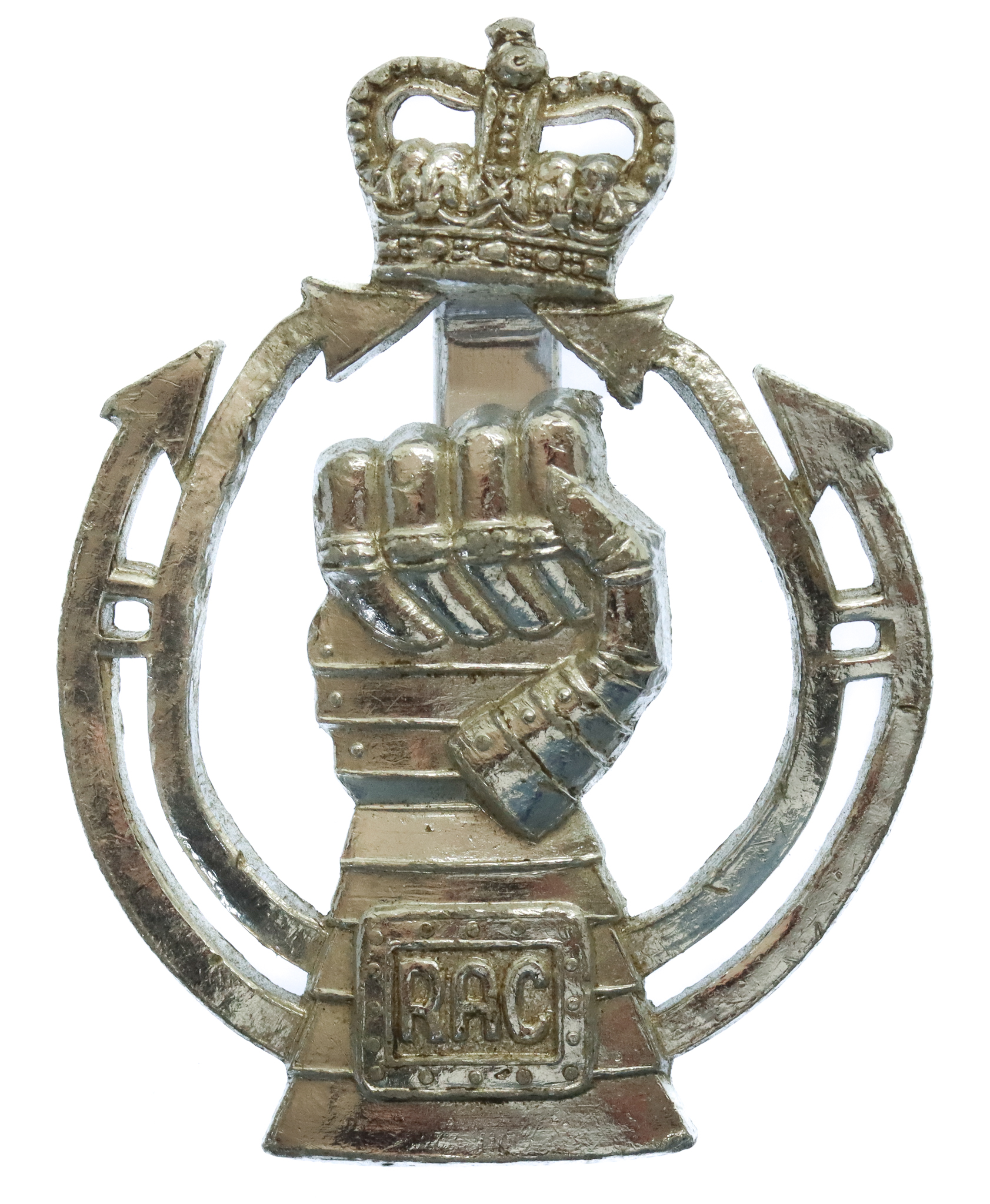 Royal Armoured Corps (R.A.C.) Anodised (Staybrite) Cap Badge 