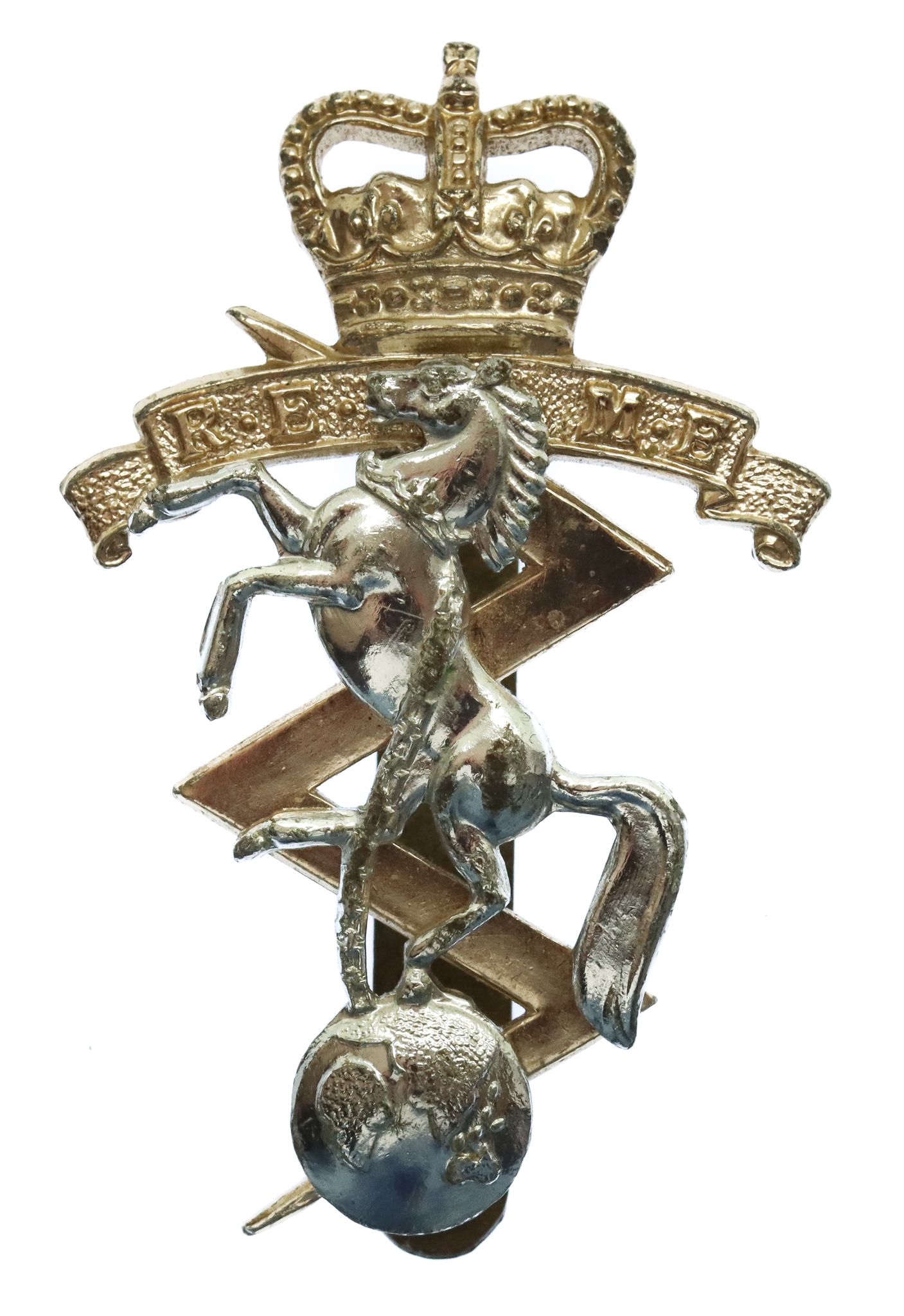 Royal Electrical & Mechanical Engineers (R.E.M.E.) Anodised (Staybrite) Cap Badge 