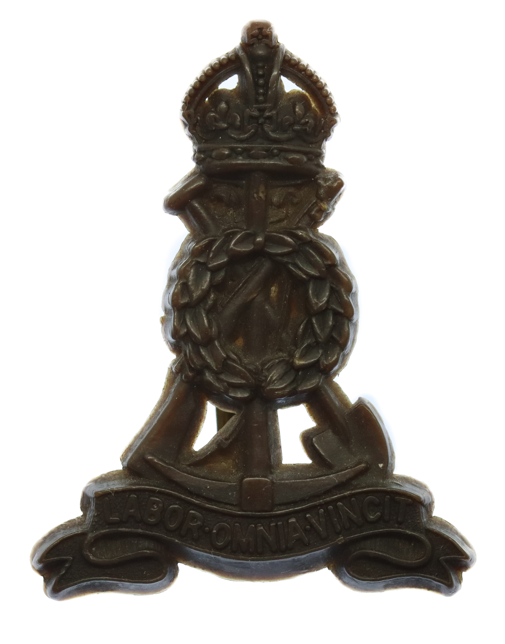 Pioneer Corps WW2 Plastic Economy Cap Badge