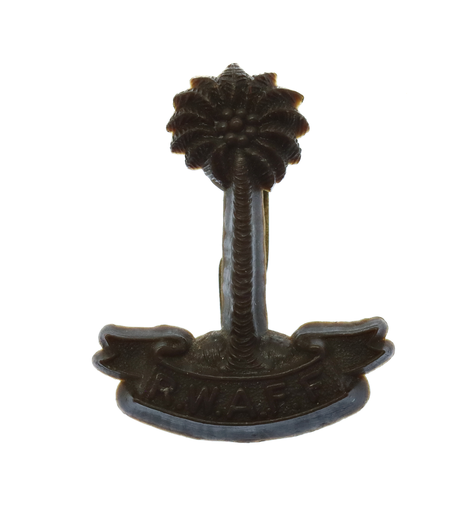 Royal West African Frontier Force (R.W.A.F.F.) WW2 Plastic Economy Cap Badge