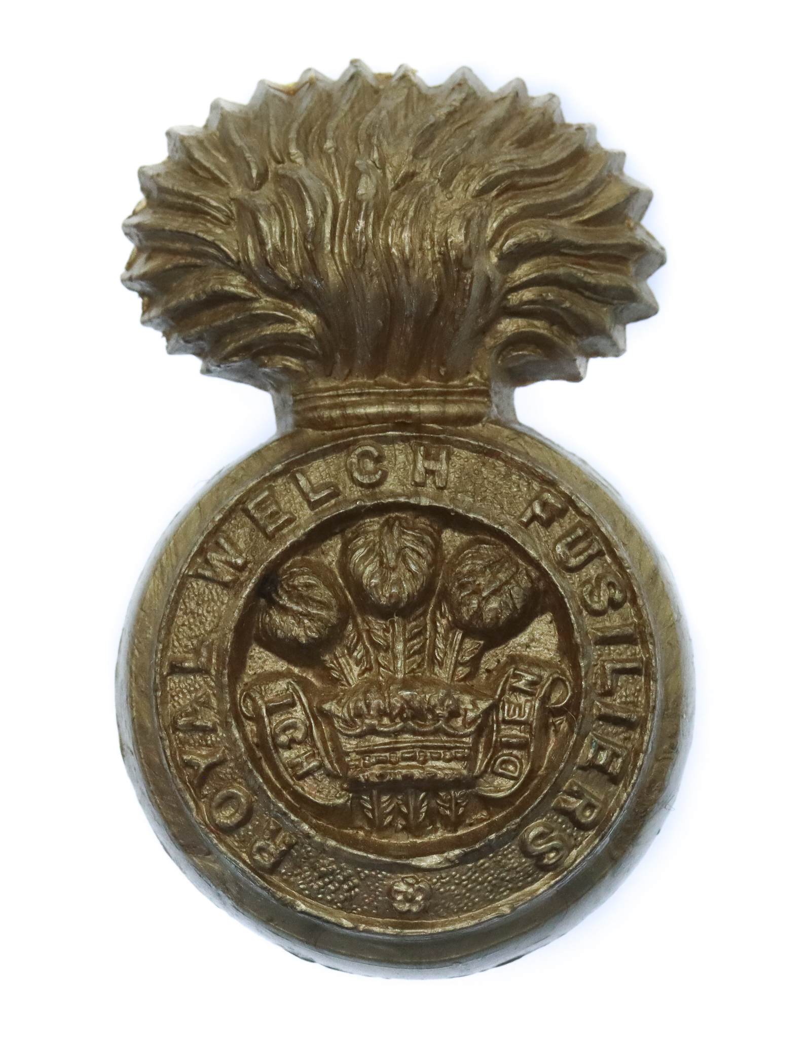 Royal Welch Fusiliers WW2 Plastic Economy Cap Badge