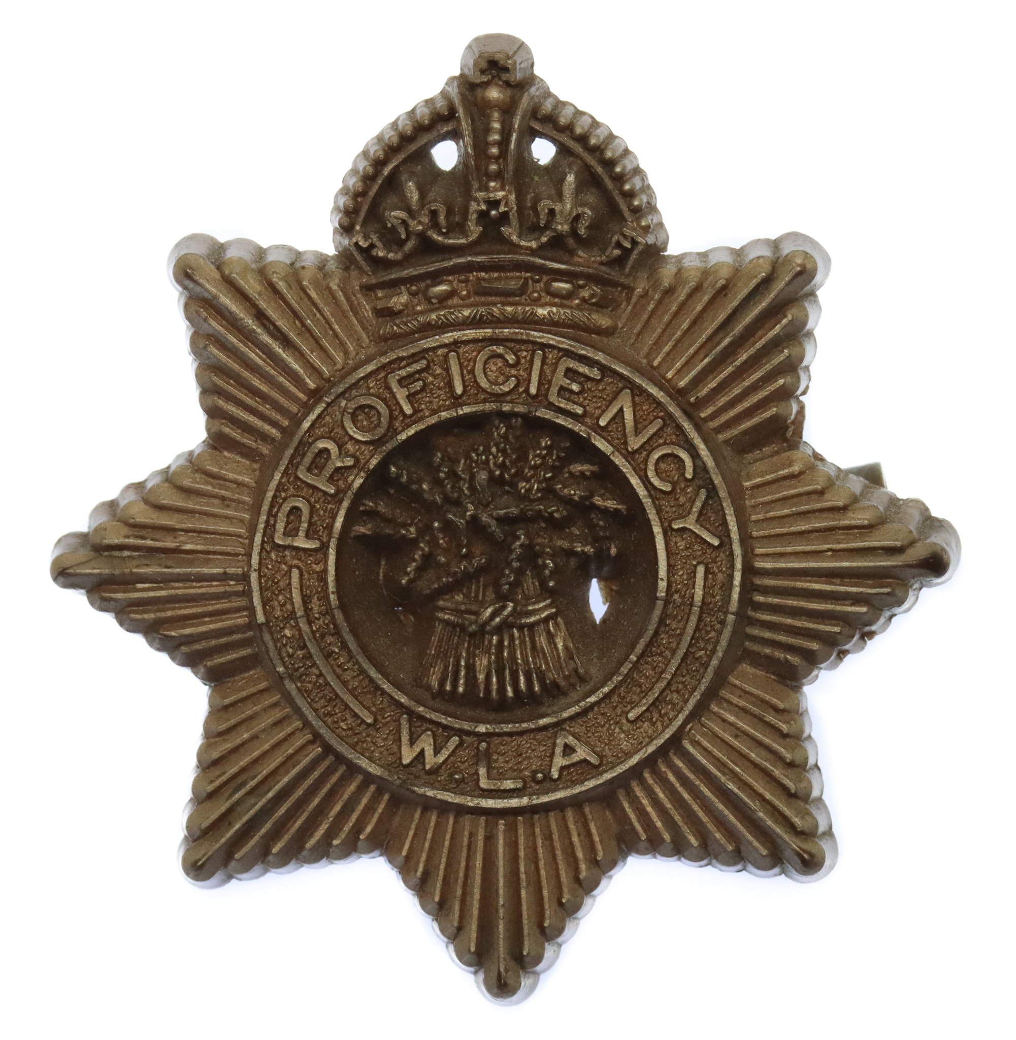 Women's Land Army Proficiency WW2 Plastic Economy Cap Badge