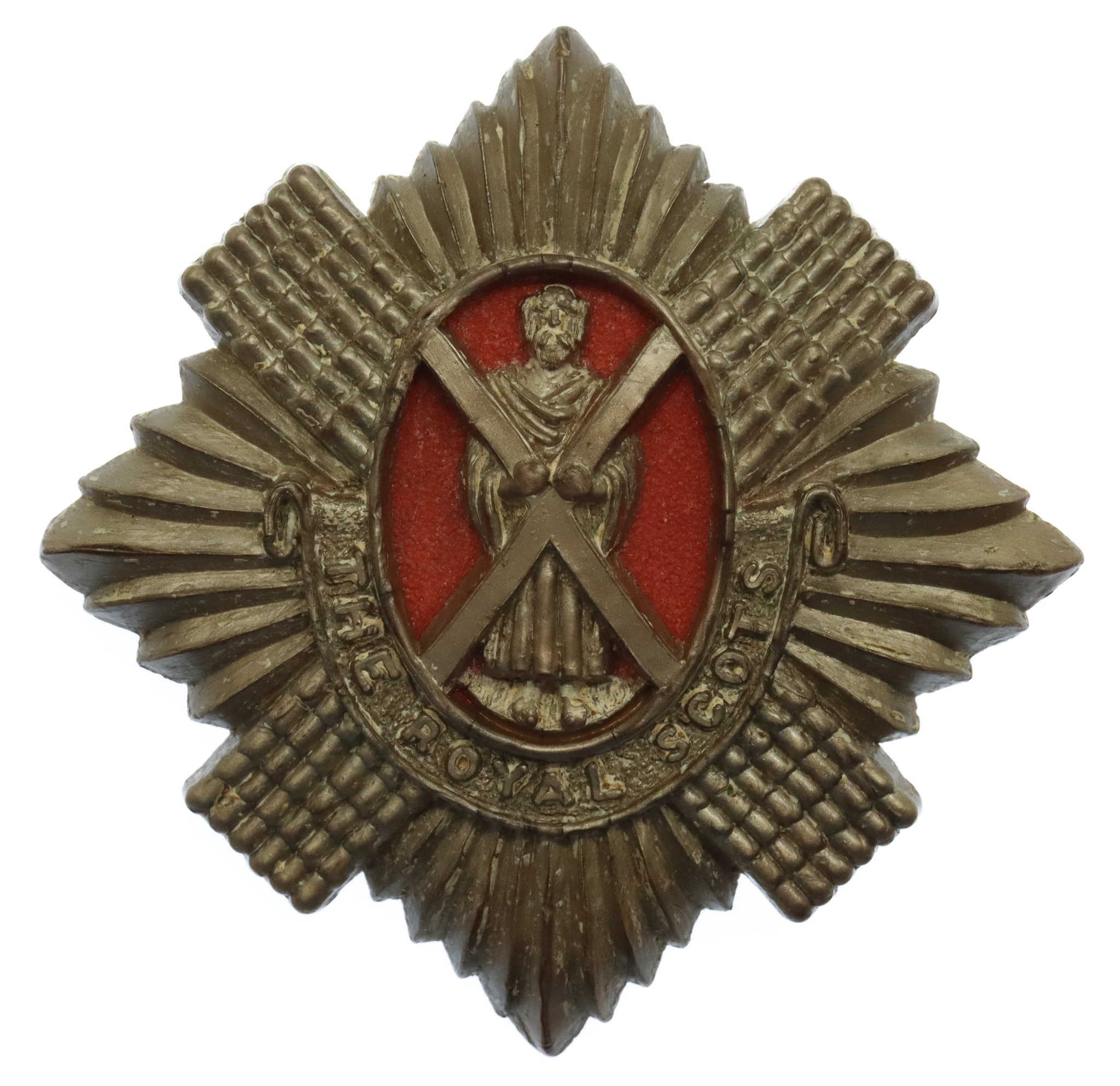 Royal Scots WW2 Plastic Economy Cap Badge