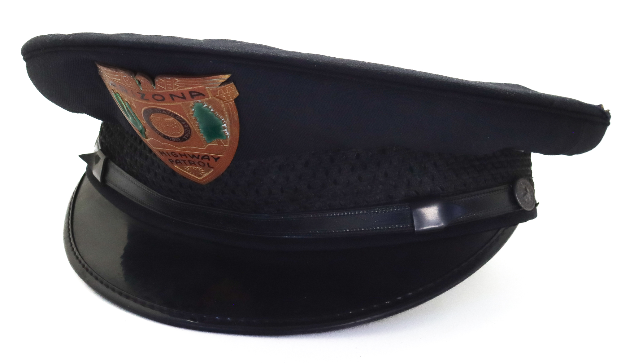 United States Los Angeles Police Peaked Cap with Arizona Highway Patrol Badge 