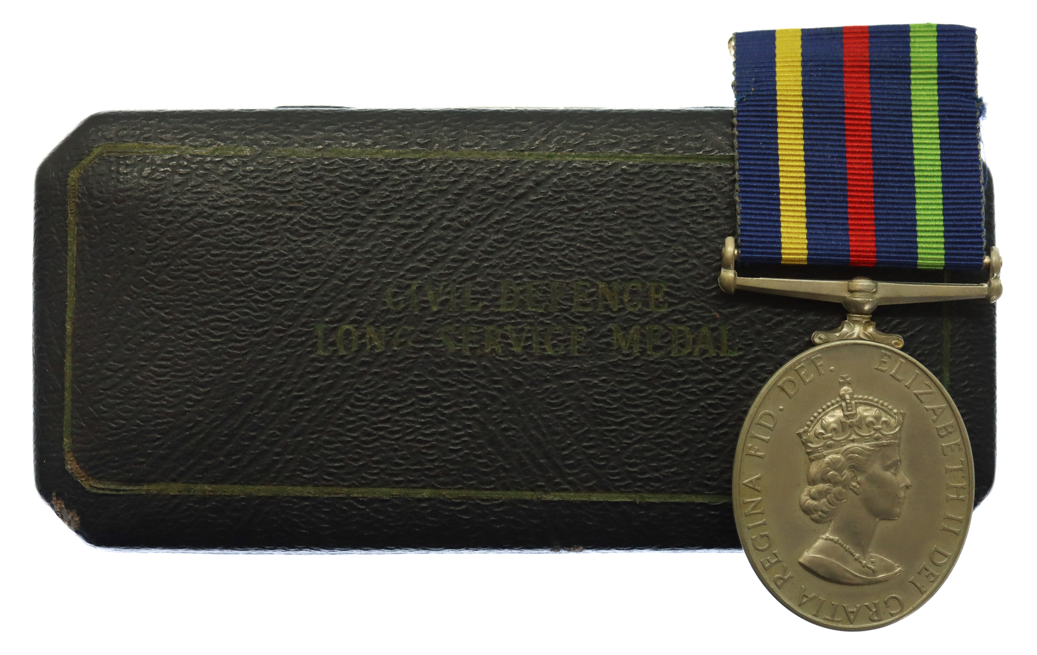 EIIR Civil Defence Long Service Medal in Box - Unnamed