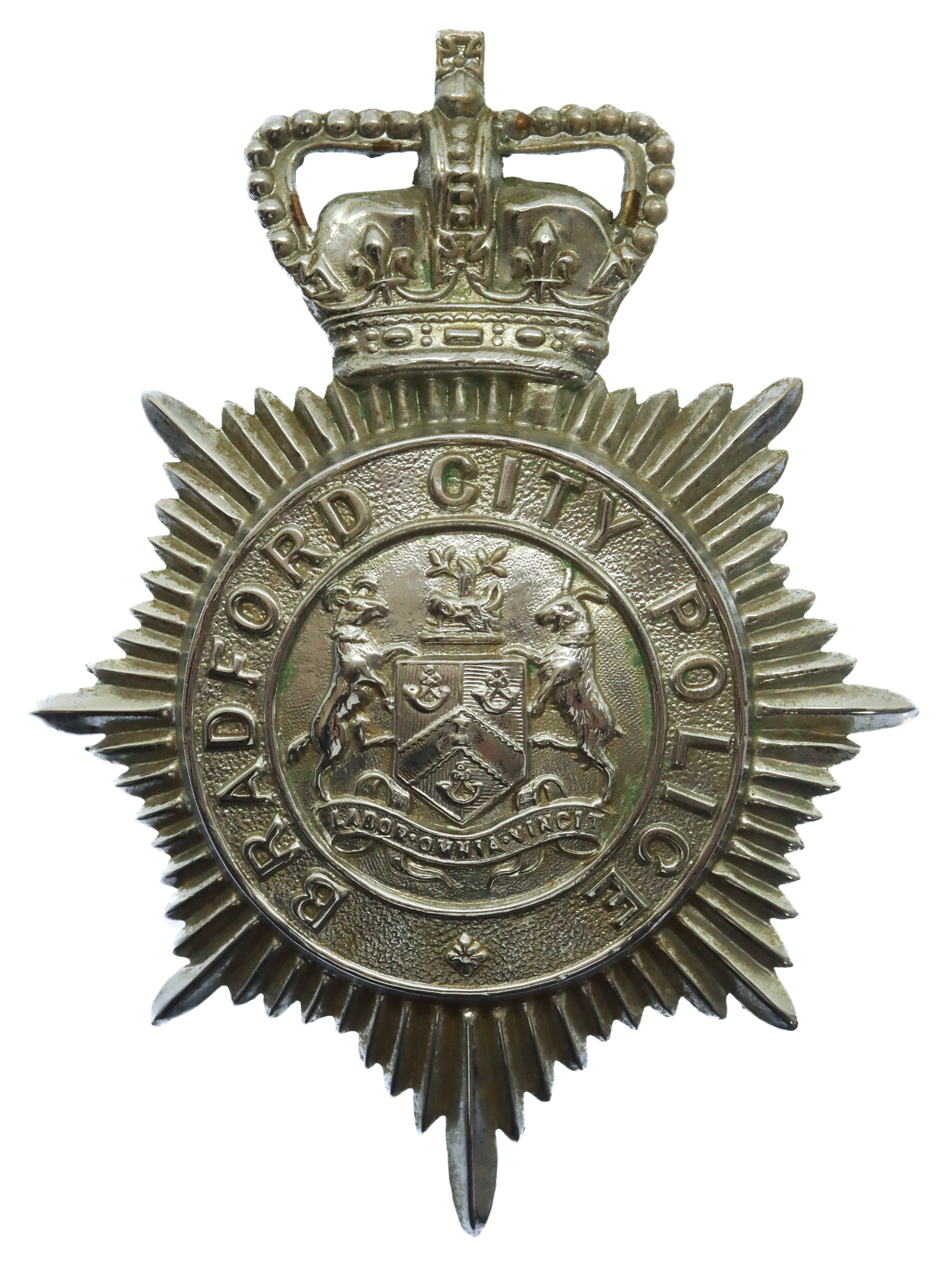 Bradford City Police Helmet Plate - Queen's Crown