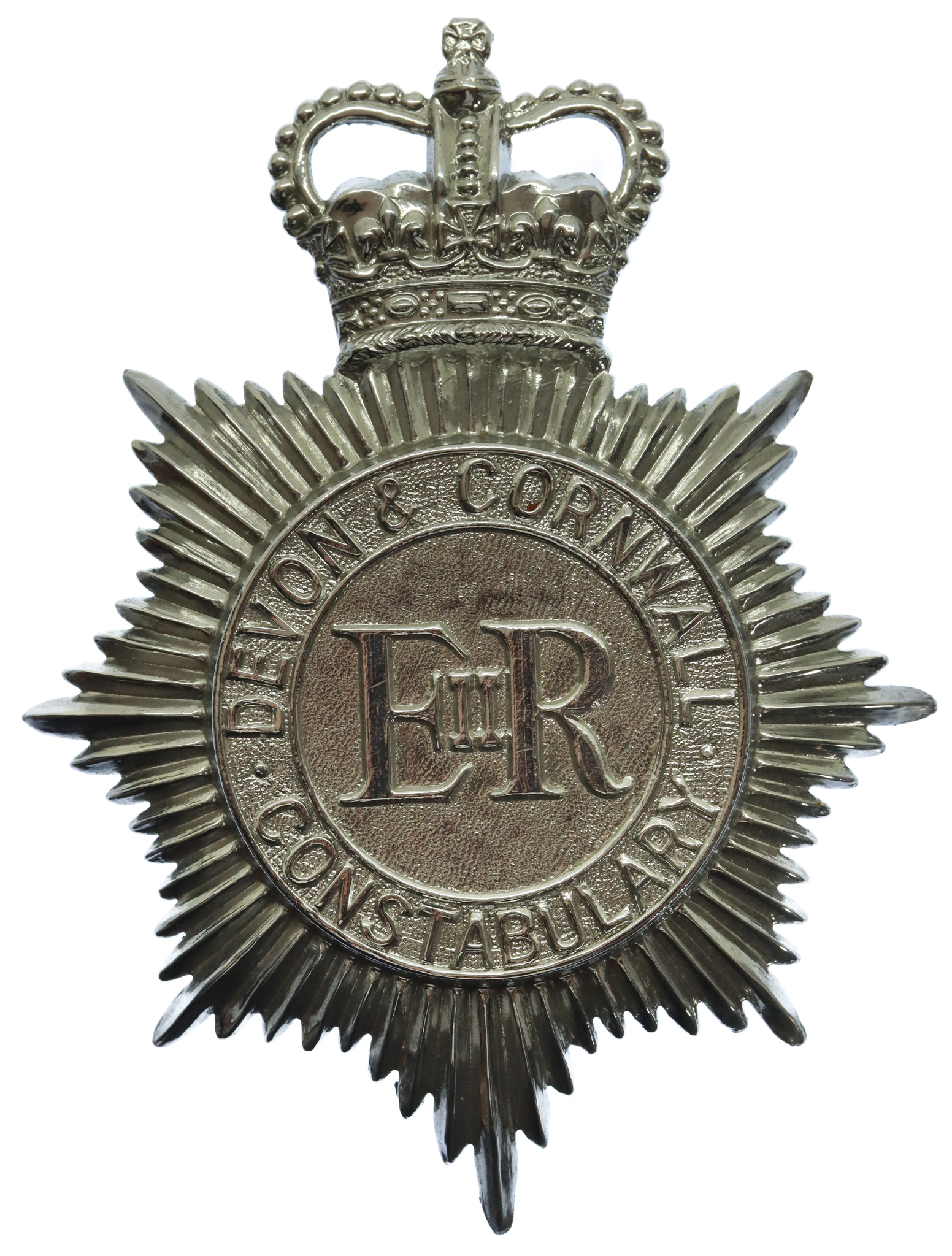 Devon & Cornwall Constabulary Helmet Plate - Queen's Crown