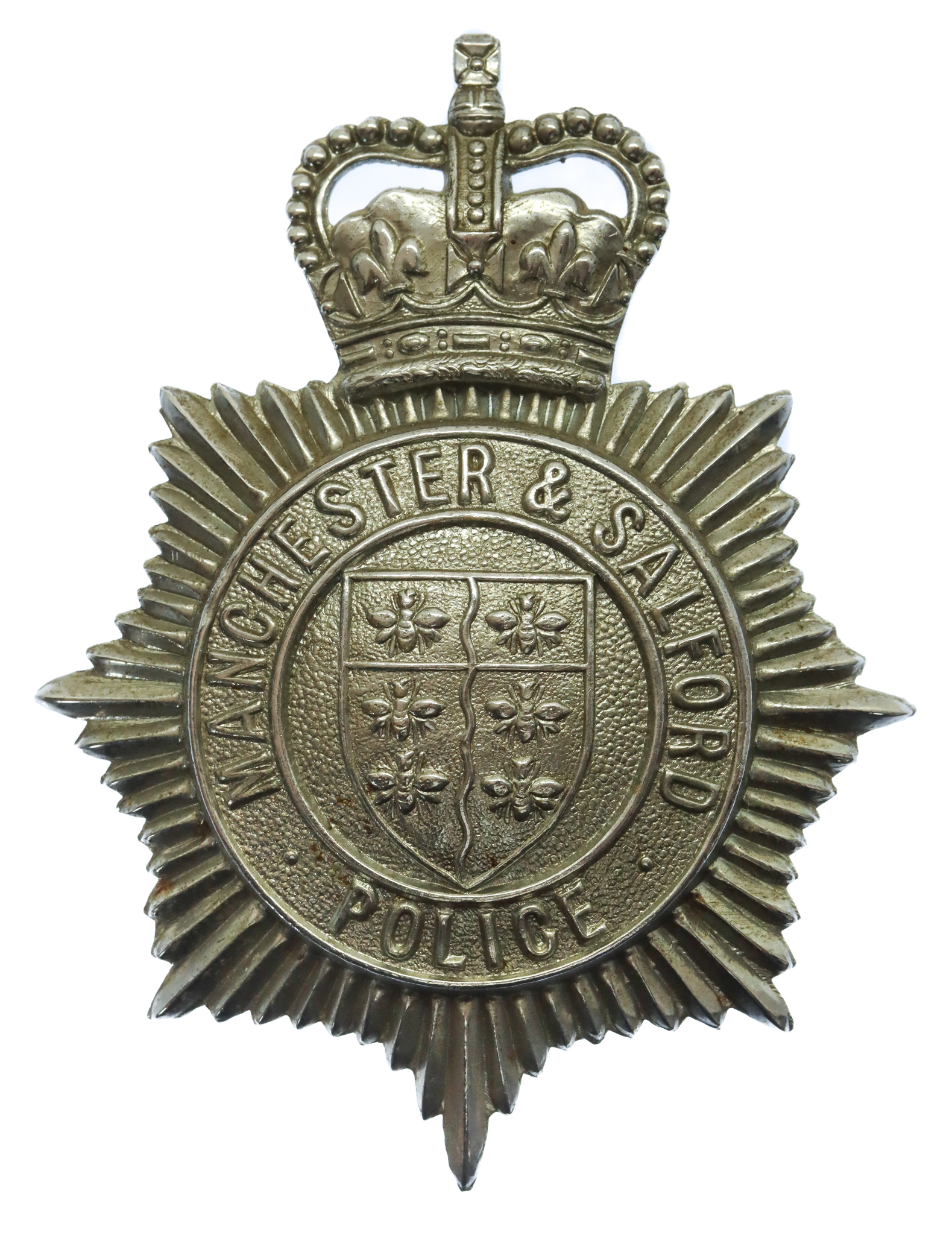 Manchester & Salford Police Helmet Plate - Queen's Crown