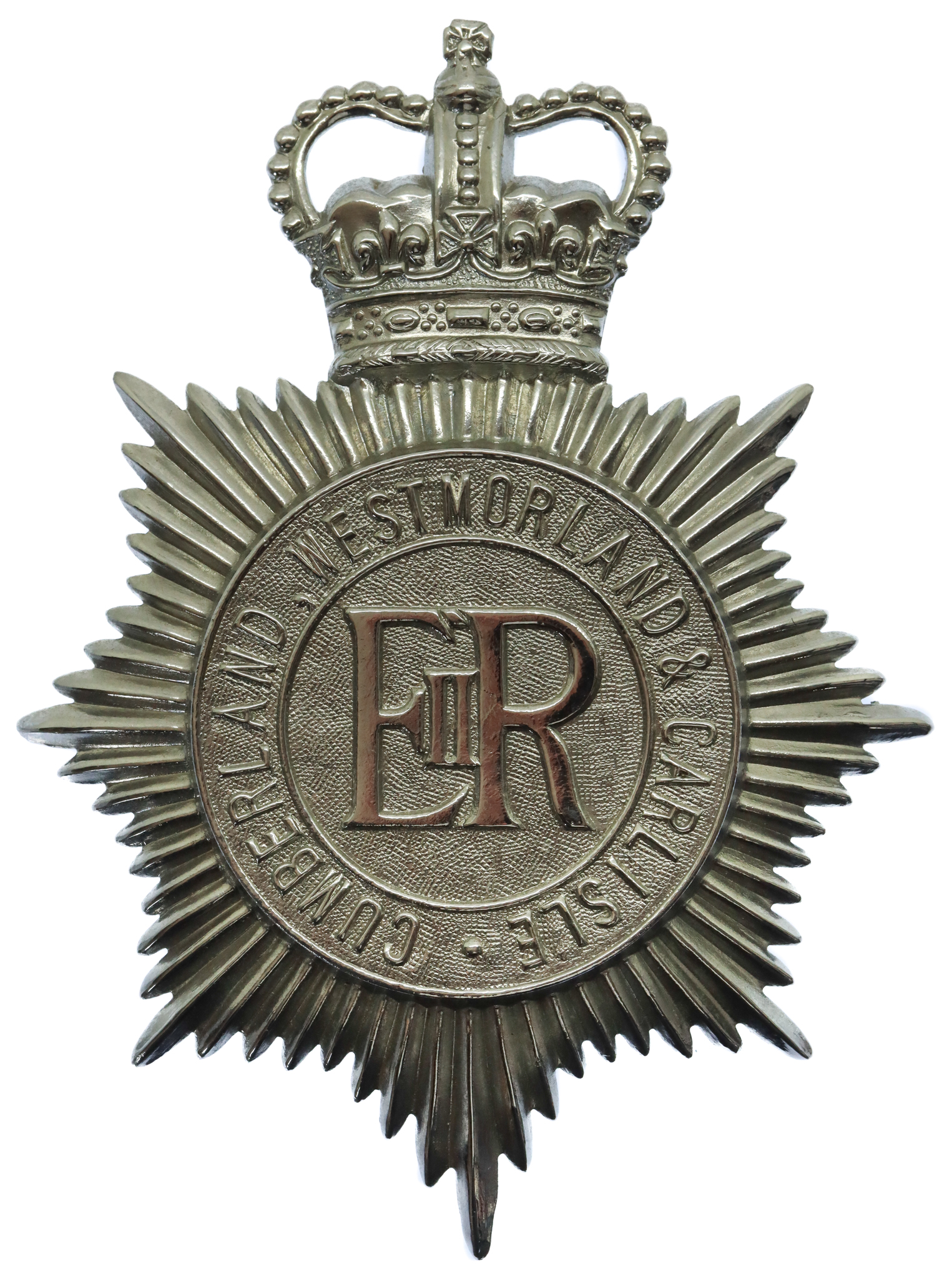 Cumberland, Westmoreland & Carlisle Constabulary Helmet Plate - Queen's Crown