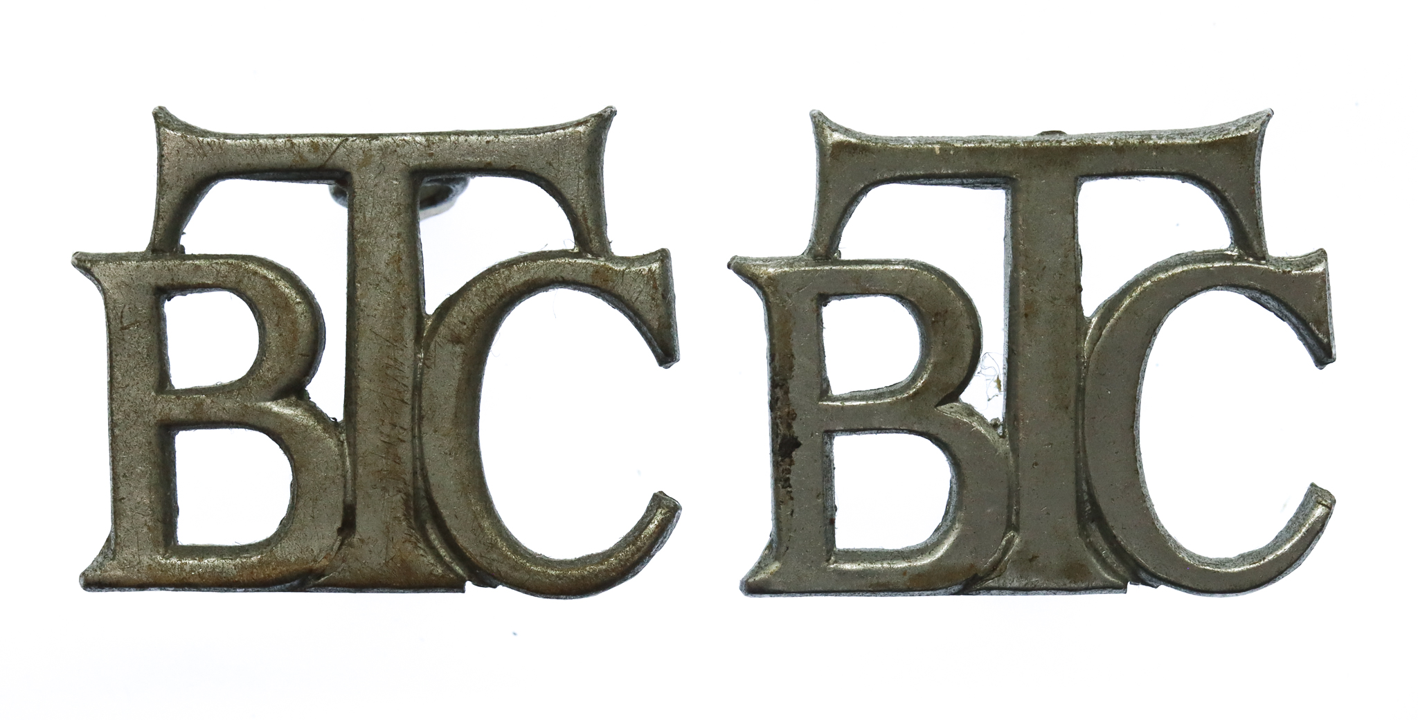 Pair of British Transport Commission (B.T.C.) Police Collar Badges