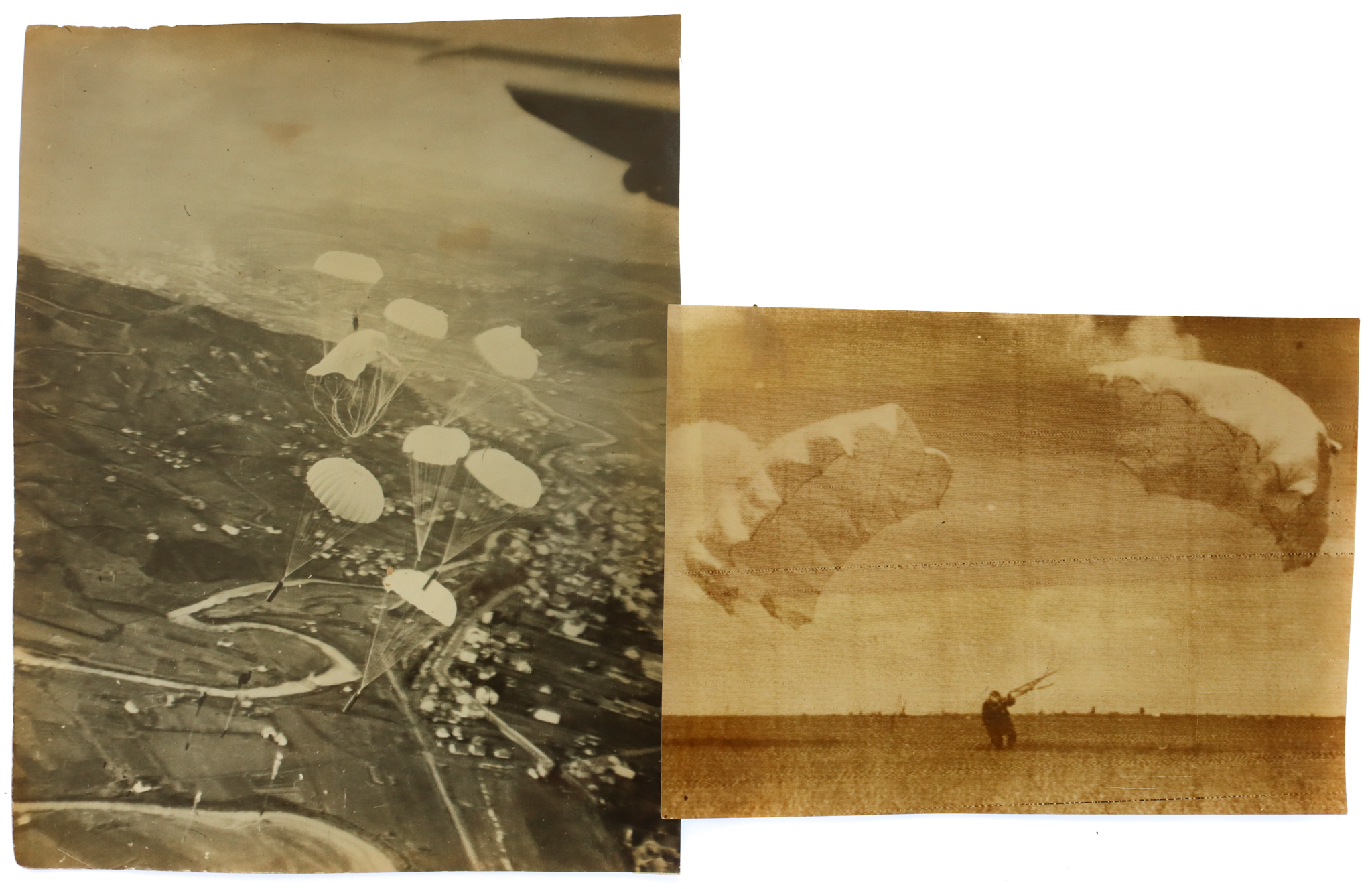 Two Official Press Photographs of WW2 USSR Paratroops