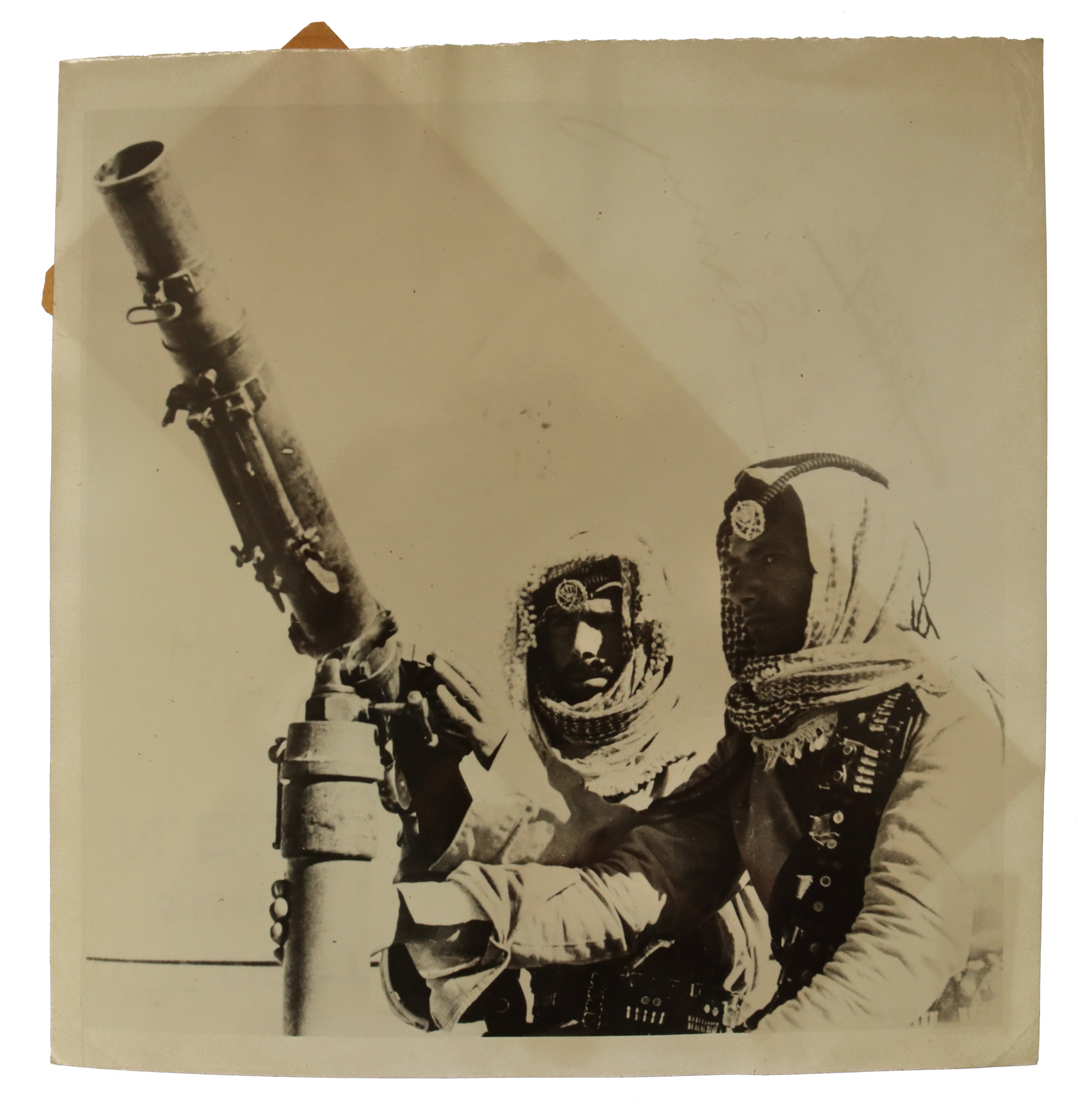 Official WW2 Press Photo of Transjordan Desert Patrol 'Arabs on Guard on Iraq Frontier'