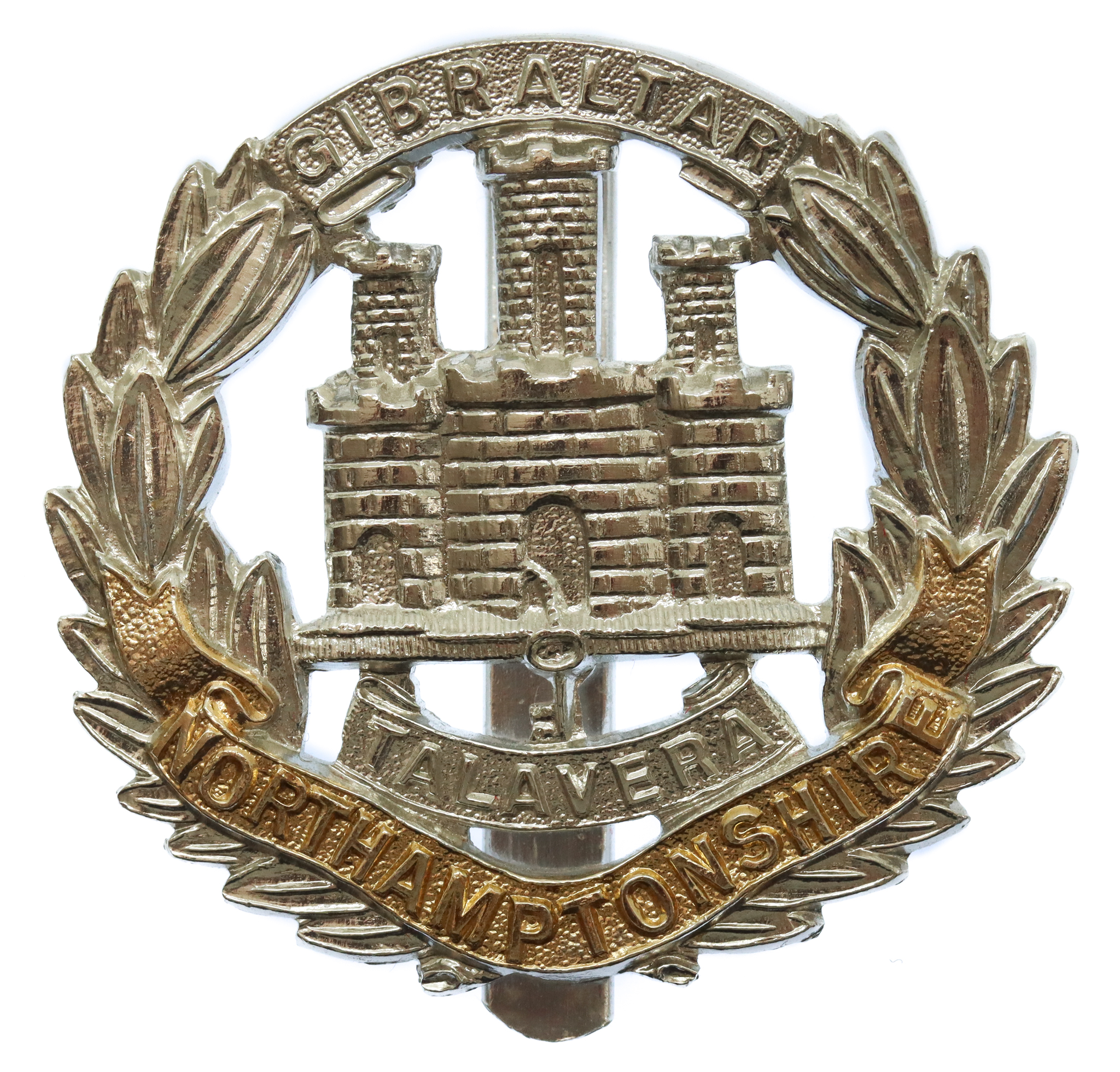 Northamptonshire Regiment Anodised (Staybrite) Cap Badge