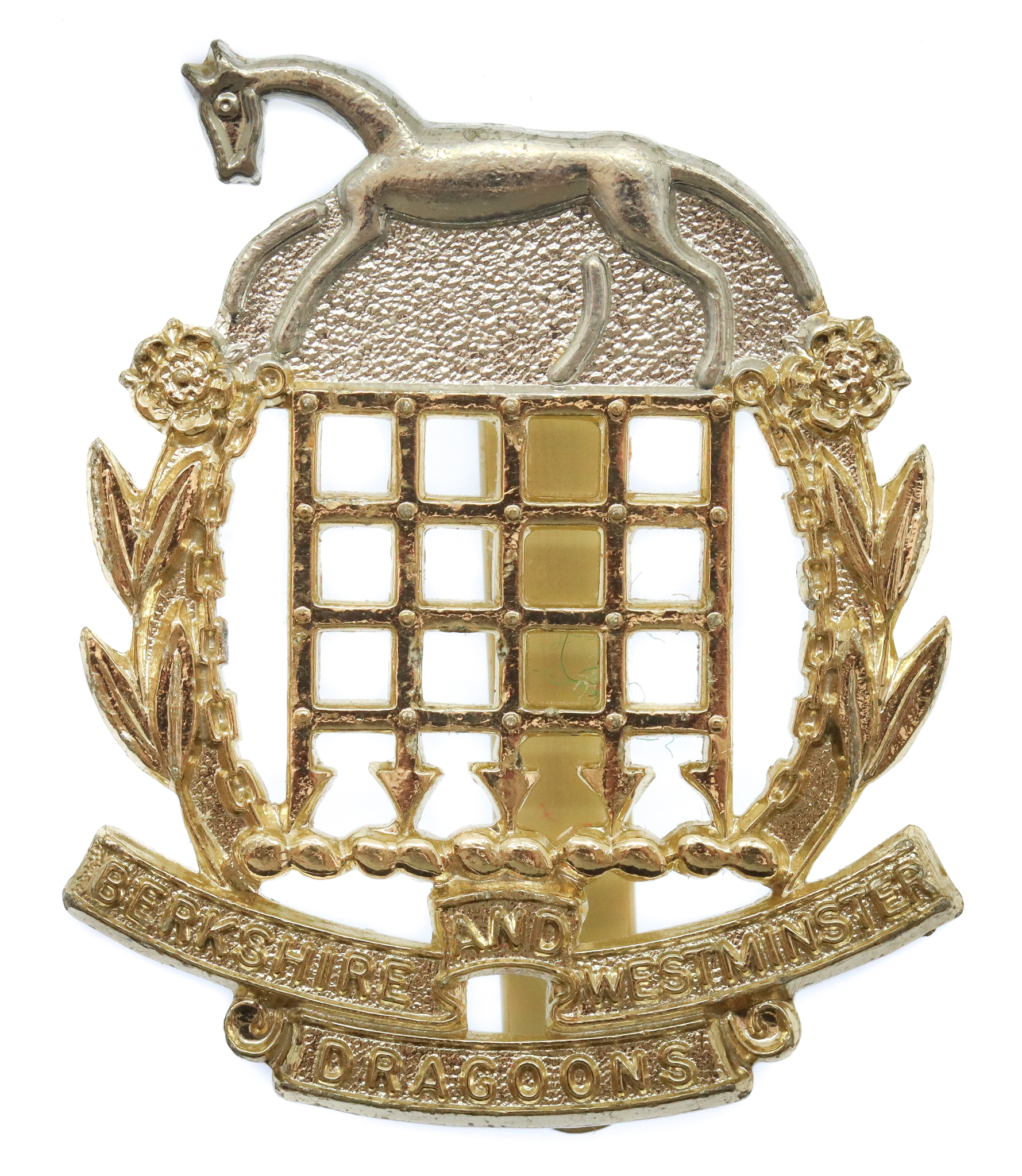 Berkshire & Westminster Dragoons Anodised (Staybrite) Cap Badge