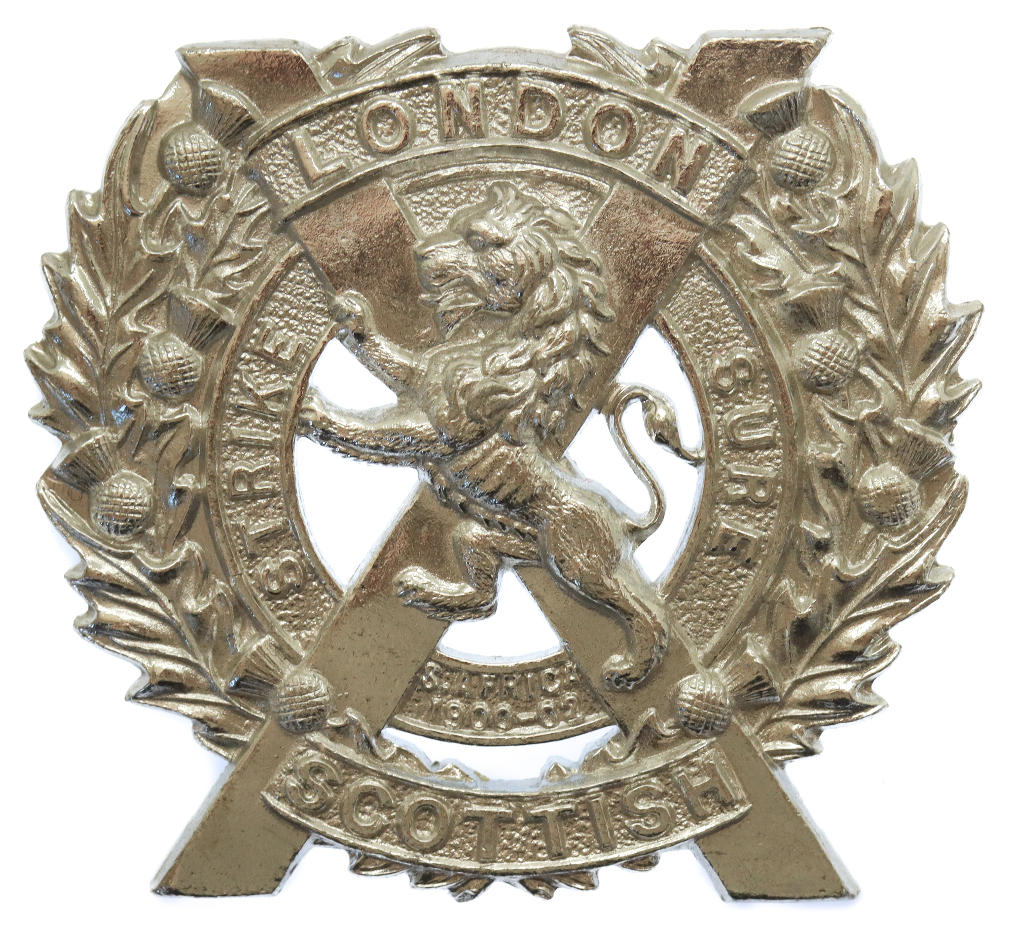 London Scottish Anodised (Staybrite) Cap Badge
