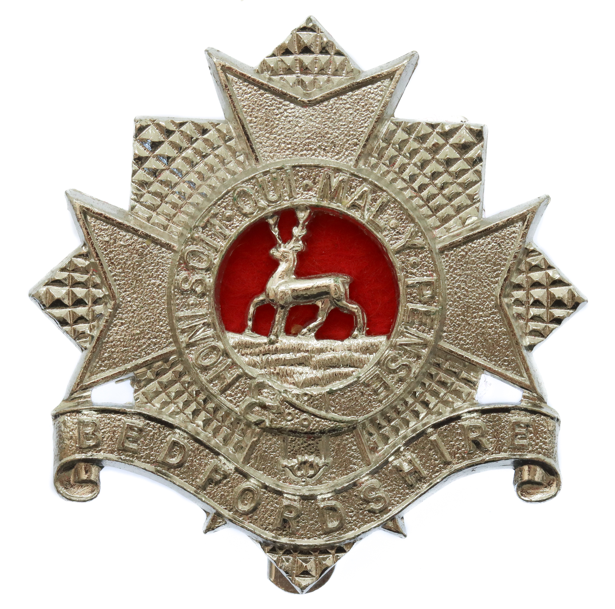 Bedfordshire Regiment (Territorials) Anodised (Staybrite) Cap Badge 