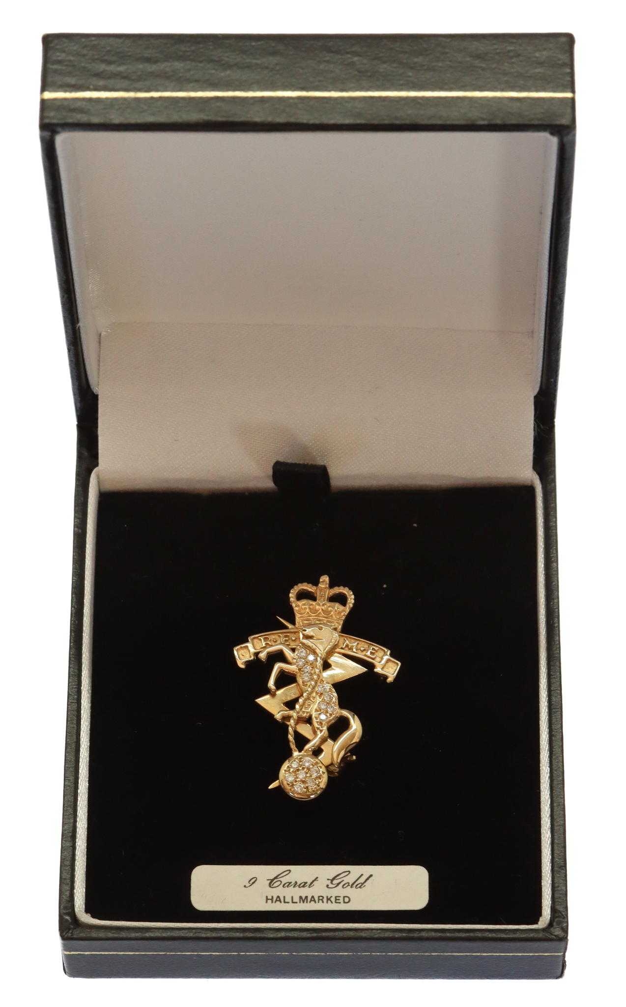Royal Electrical & Mechanical Engineers (R.E.M.E.) 9ct Gold Sweetheart Brooch