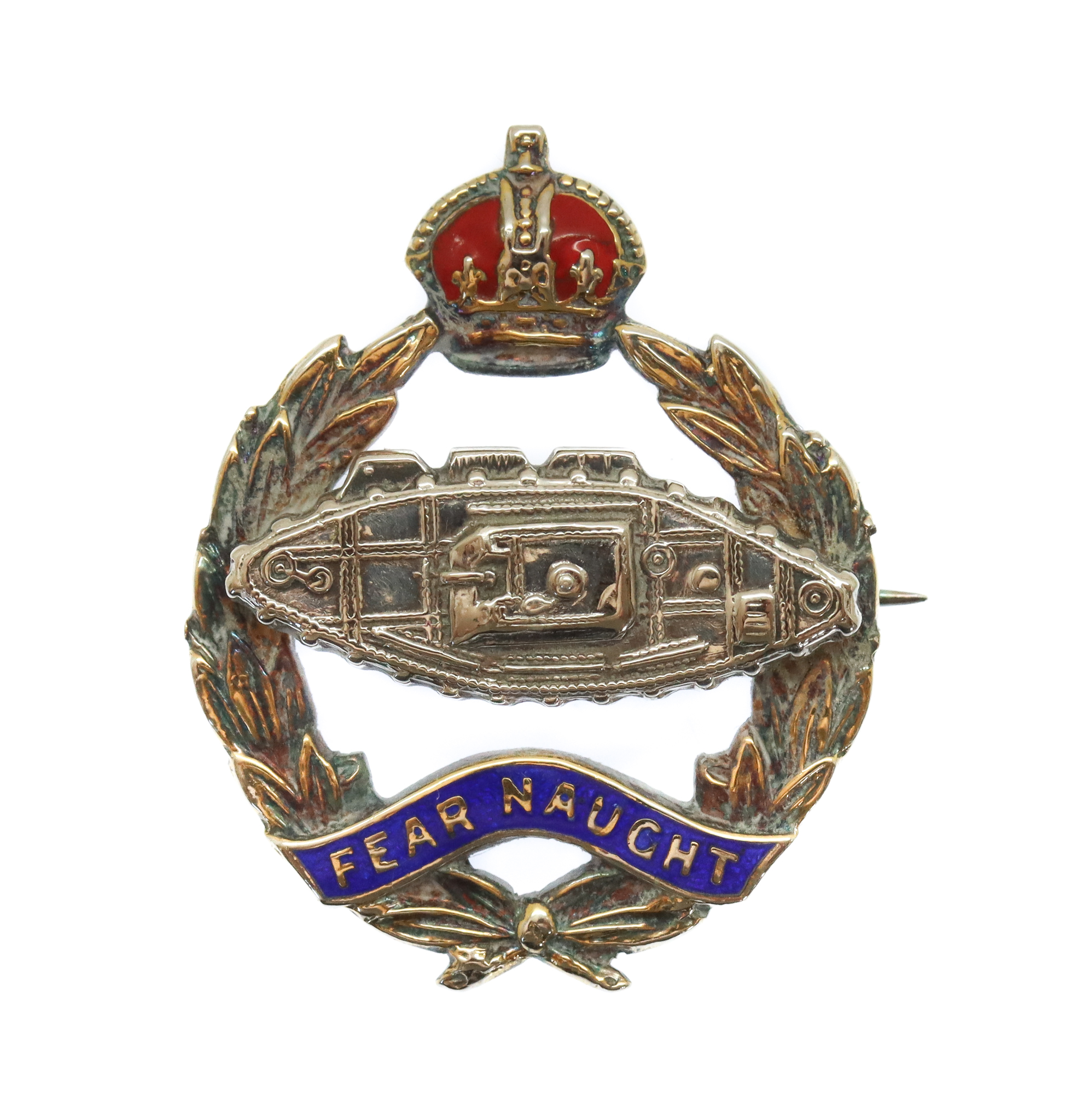 Royal Tank Regiment Hallmarked Silver & Enamel Sweetheart Brooch