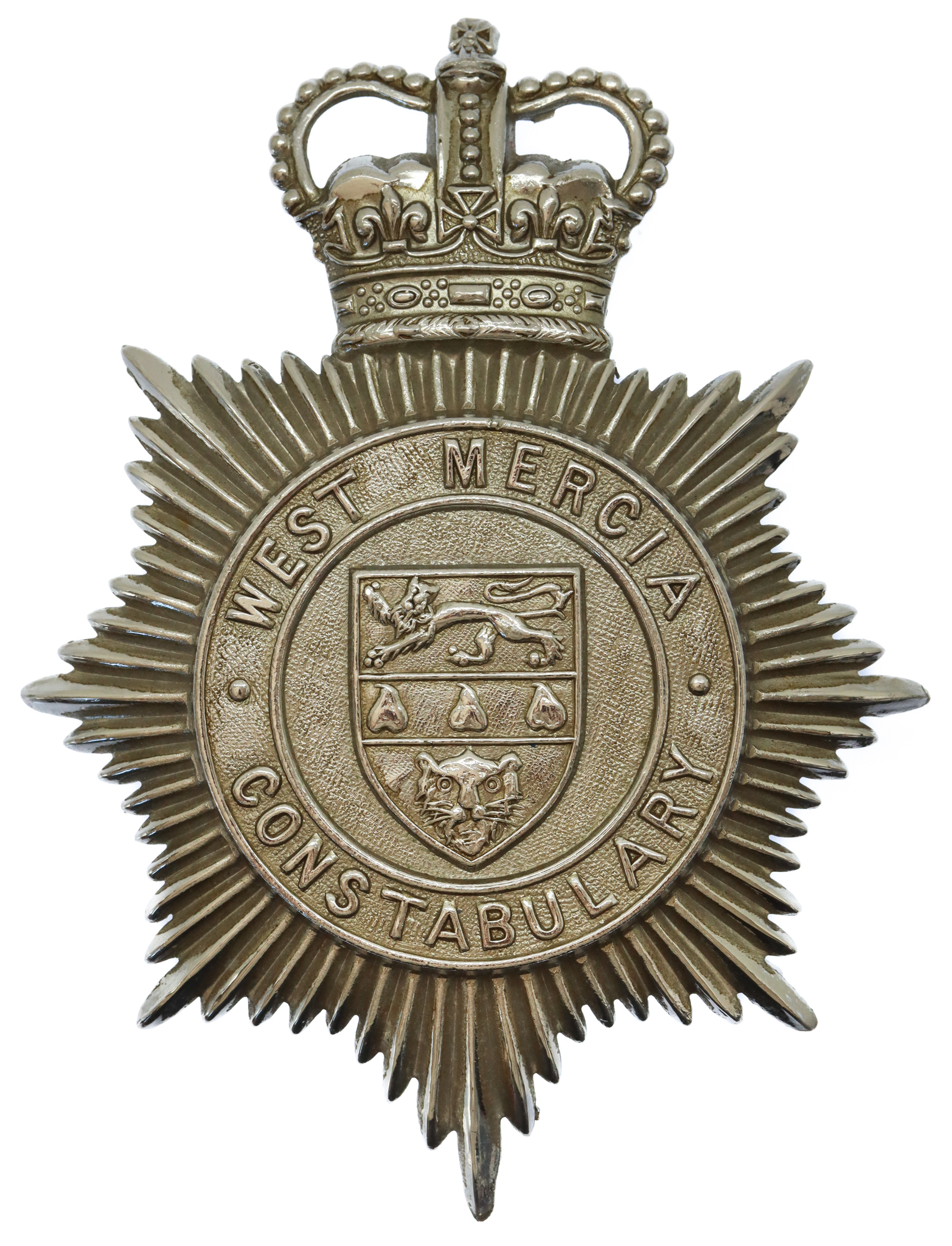 West Mercia Constabulary Helmet Plate - Queen's Crown
