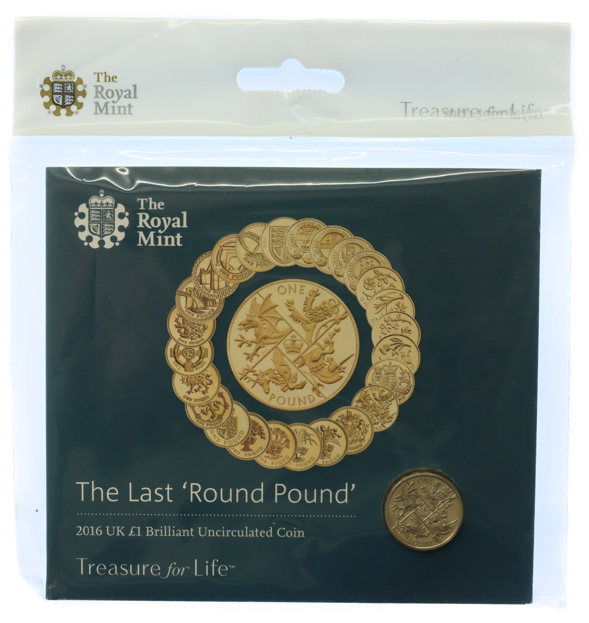 Royal Mint The Last "Round Pound" 2016 UK £1 Brilliant Uncirculated Coin 