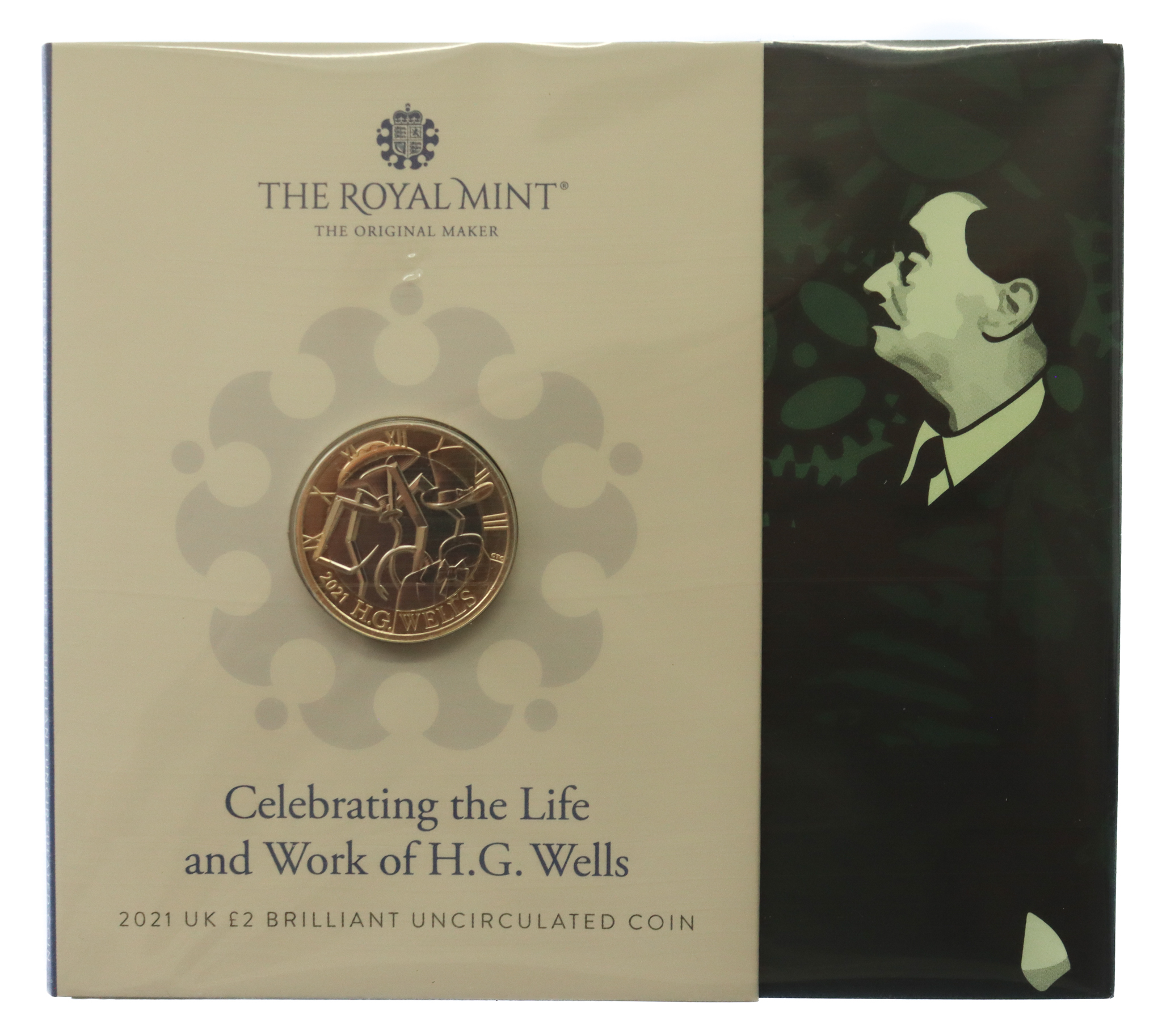 Royal Mint 2021 £2 Celebrating the Life and Work of H.G. Wells Brilliant Uncirculated Coin 