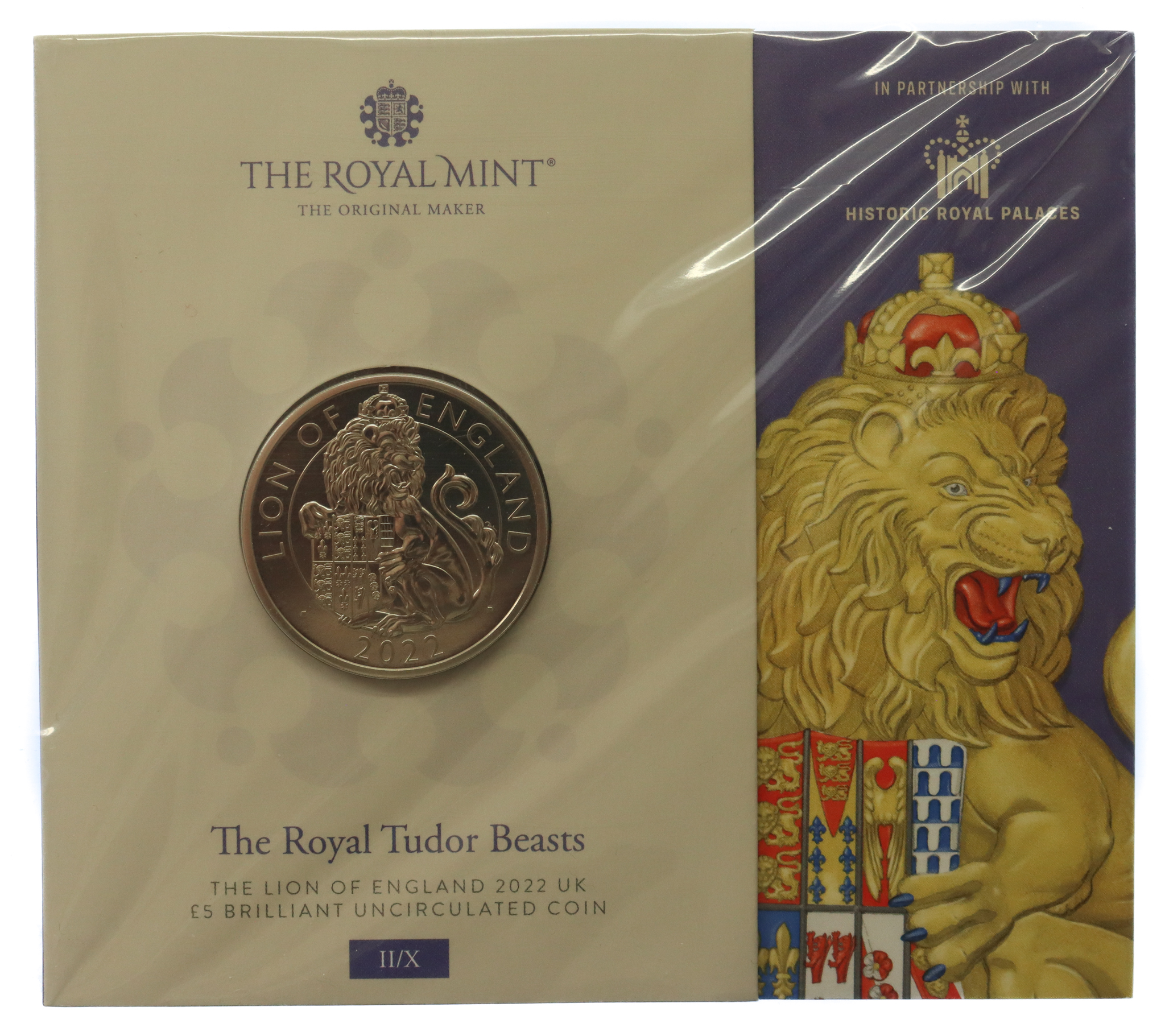 Royal Mint The Royal Tudor Beasts - Lion of England 2022 UK £5 Brilliant Uncirculated Coin