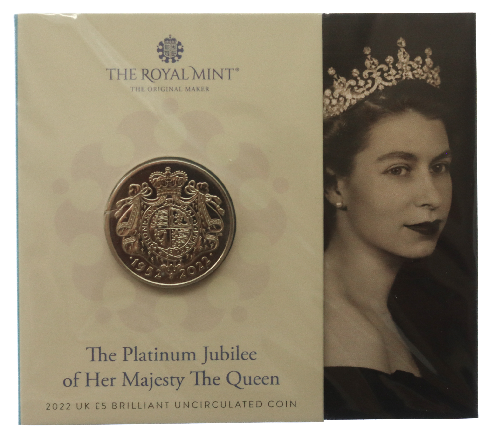 Royal Mint 2022 Platinum Jubilee of Her Majesty The Queen UK £5 Brilliant Uncirculated Coin