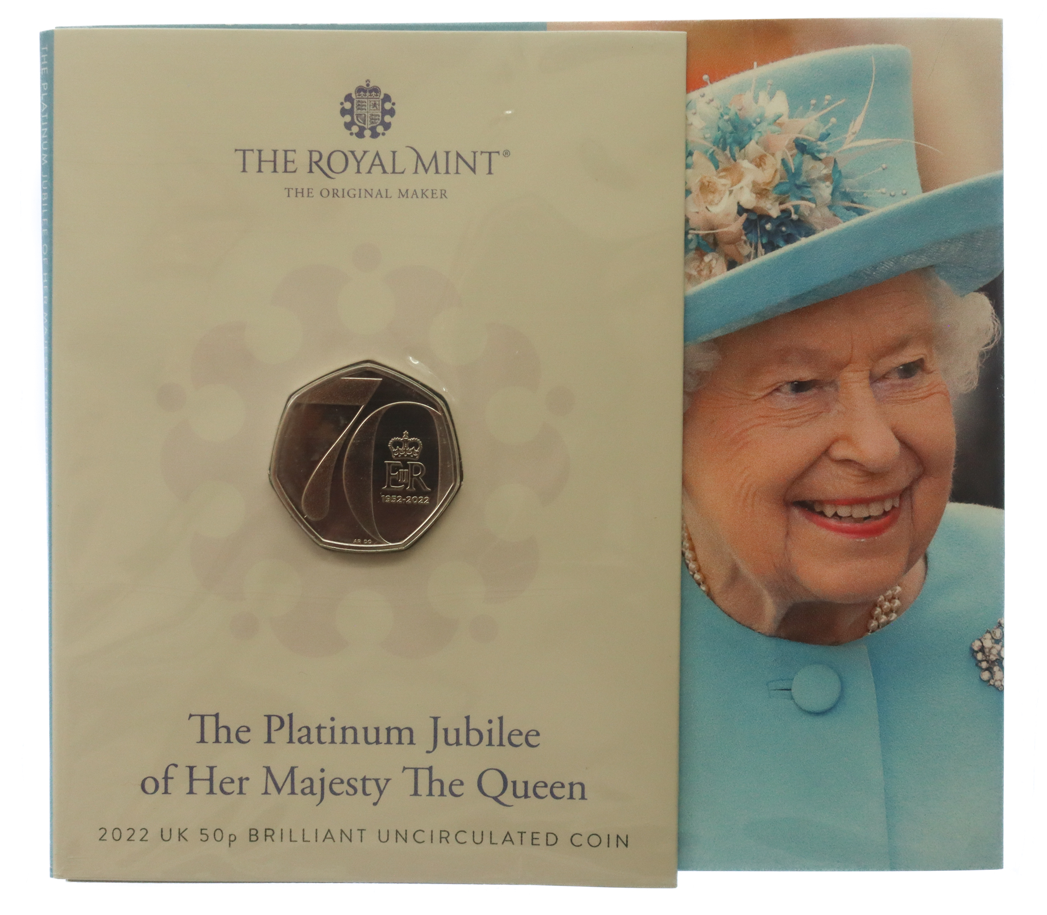 Royal Mint The Platinum Jubilee of Her Majesty The Queen 2022 UK 50p Brilliant Uncirculated Coin