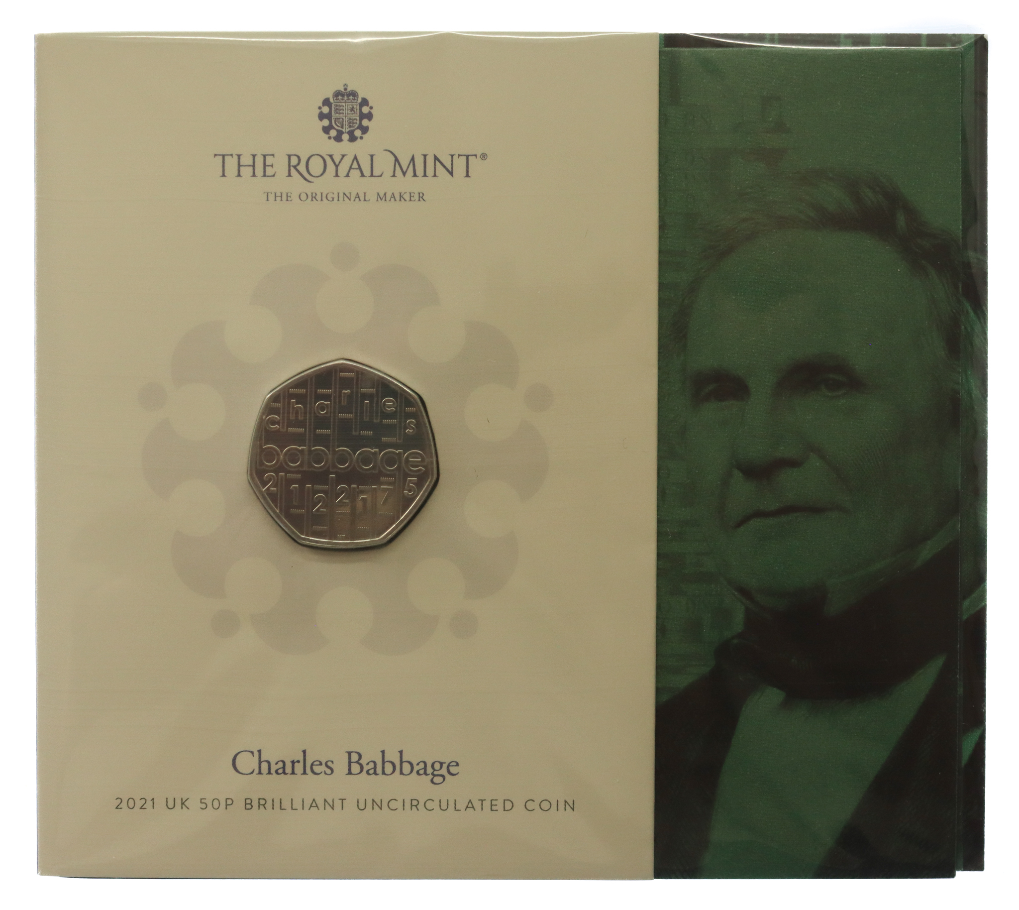 Royal Mint Charles Babbage 2021 UK 50p Brilliant Uncirculated Coin 