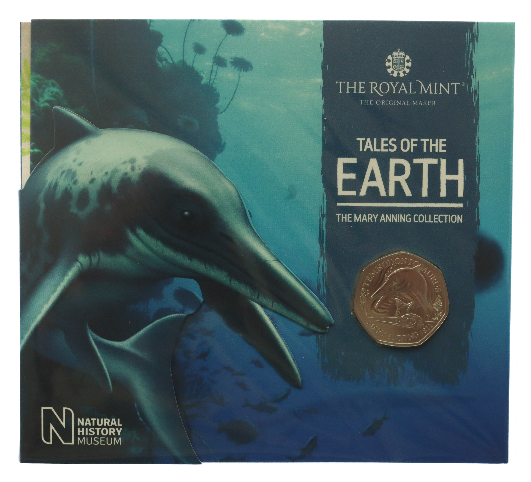 Royal Mint Tales of the Earth - Temnodontosaurus 2020 UK 50p Brilliant Uncirculated Coin 